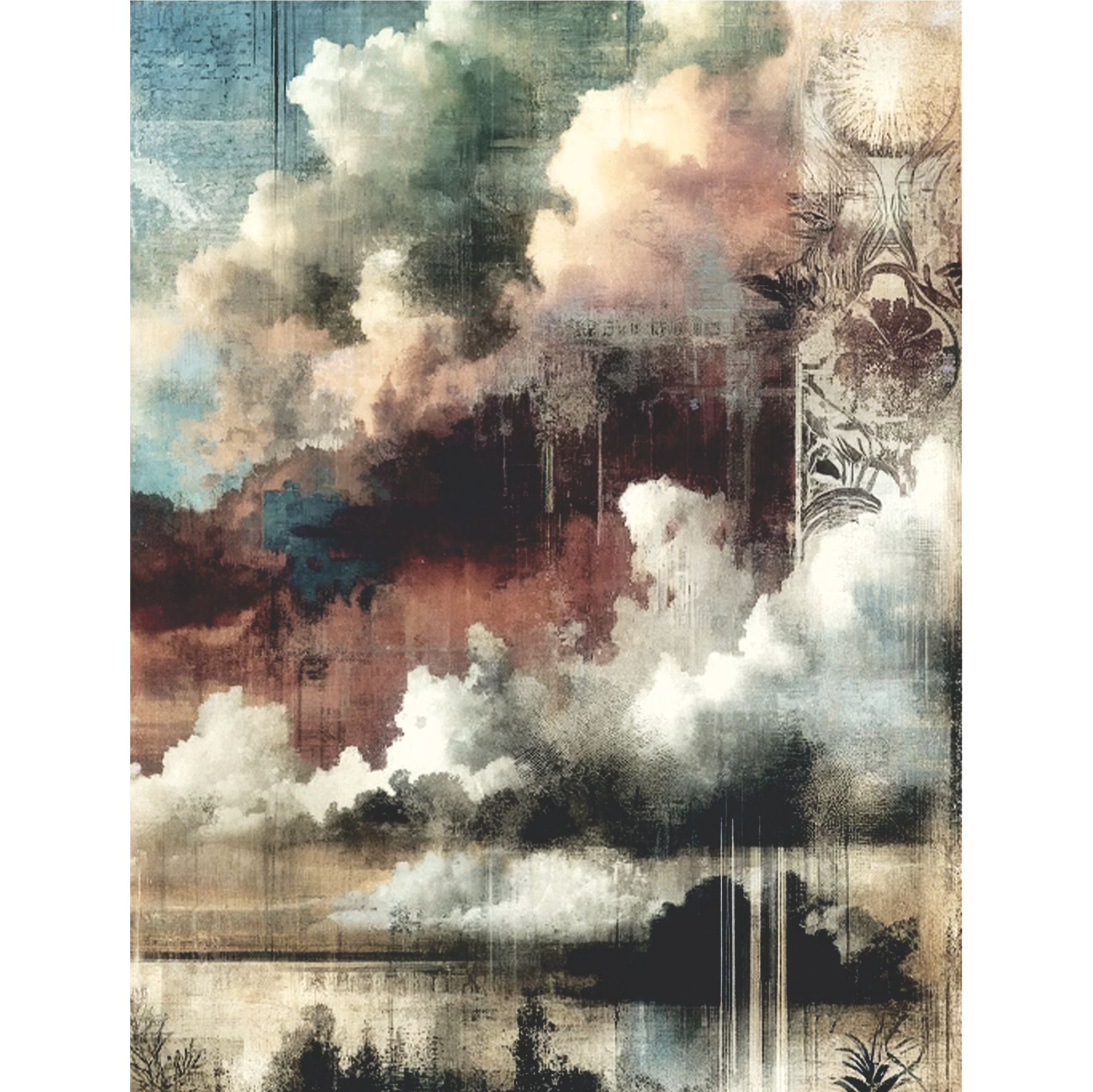Gothic Sky Rice Paper, 20.32 x 26.67 cm - for Decoupage Scrapbooking Cards Crafts