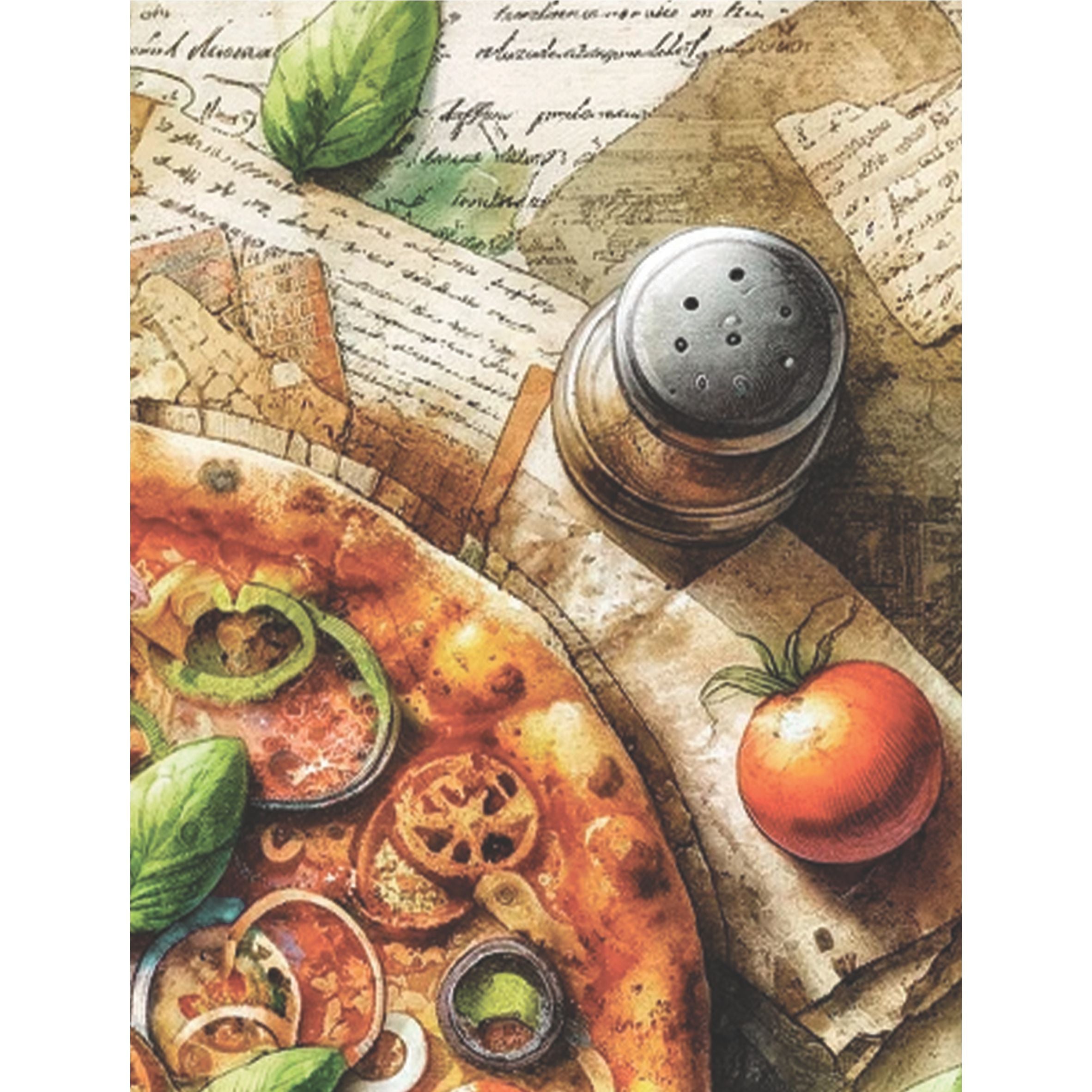 Pizza Rice Paper, 20.32 x 26.67 cm - for Decoupage Scrapbooking Cards Crafts