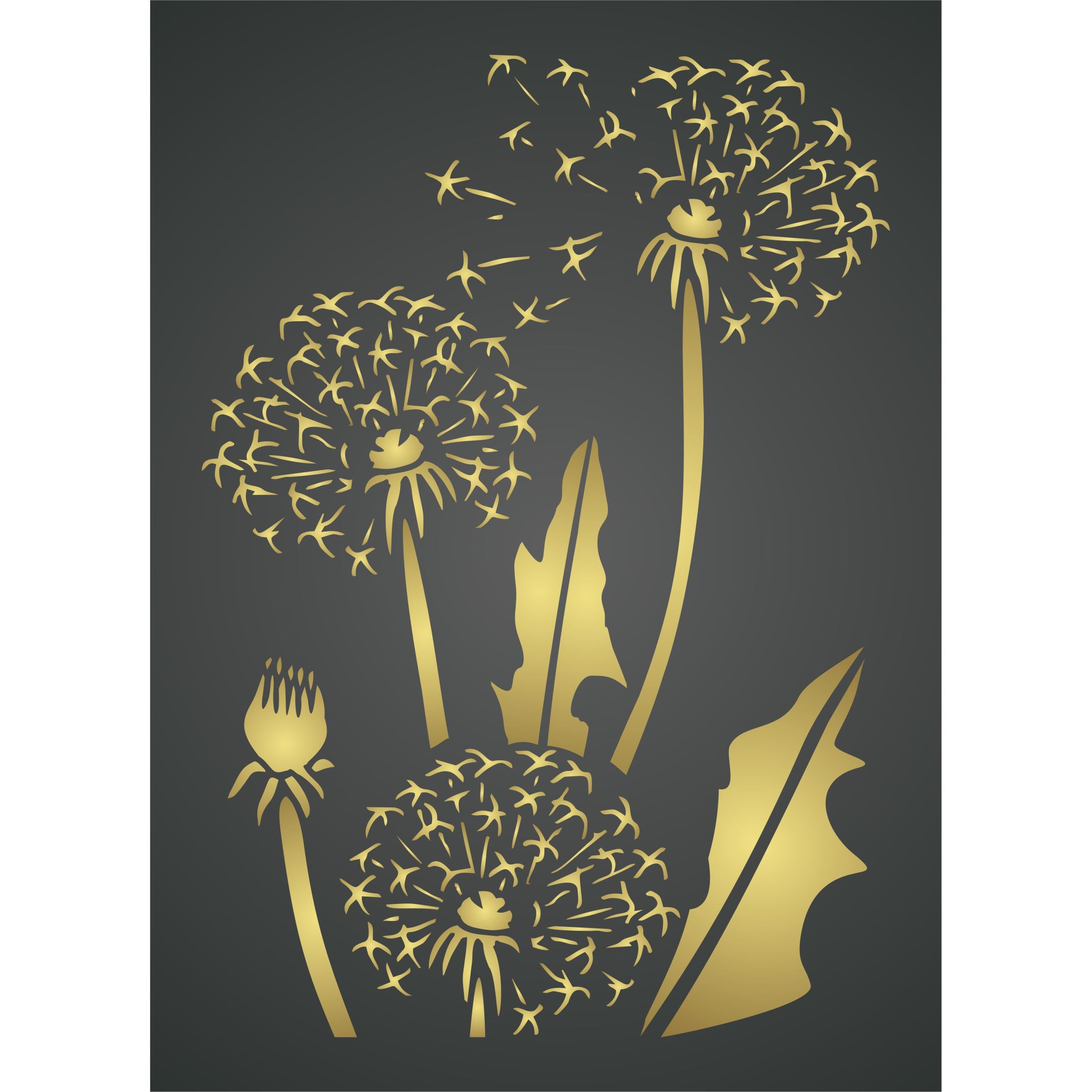 DandiClocks Layering Stencil, 11.43 x 16.51 cm - Dandelion Puff Mask use to Add Texture