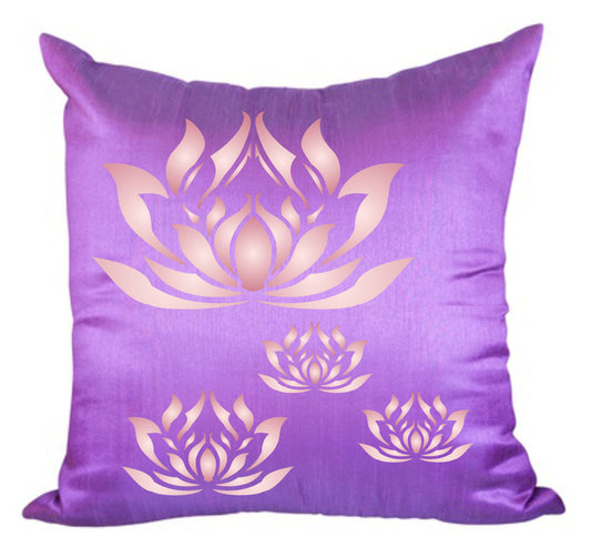 Lotus Flowers Stencil, 25.4 x 25.4 cm - Large Lotus Flower Mural