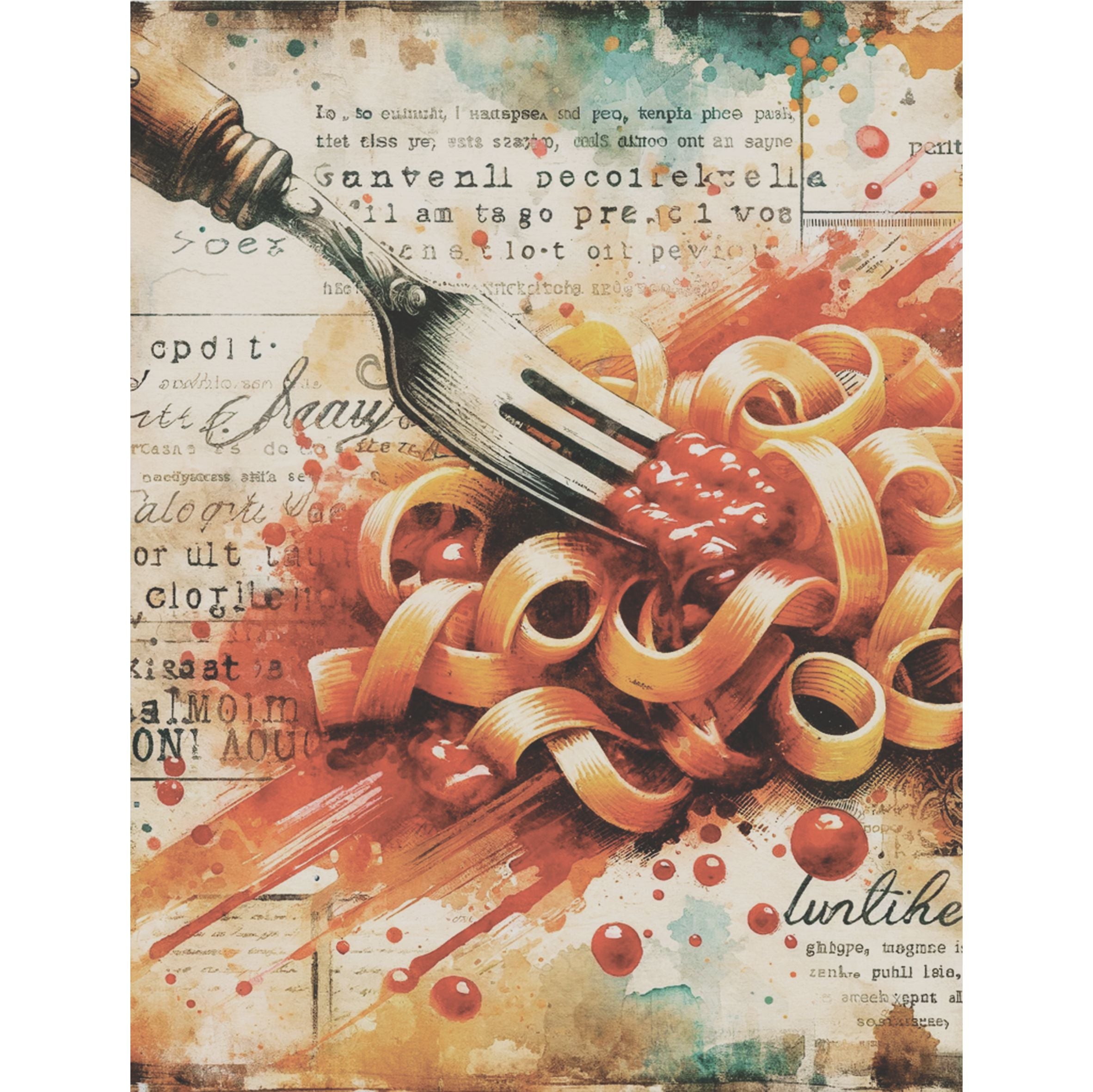 Pasta Rice Paper, 20.32 x 26.67 cm - for Decoupage Scrapbooking Cards Crafts