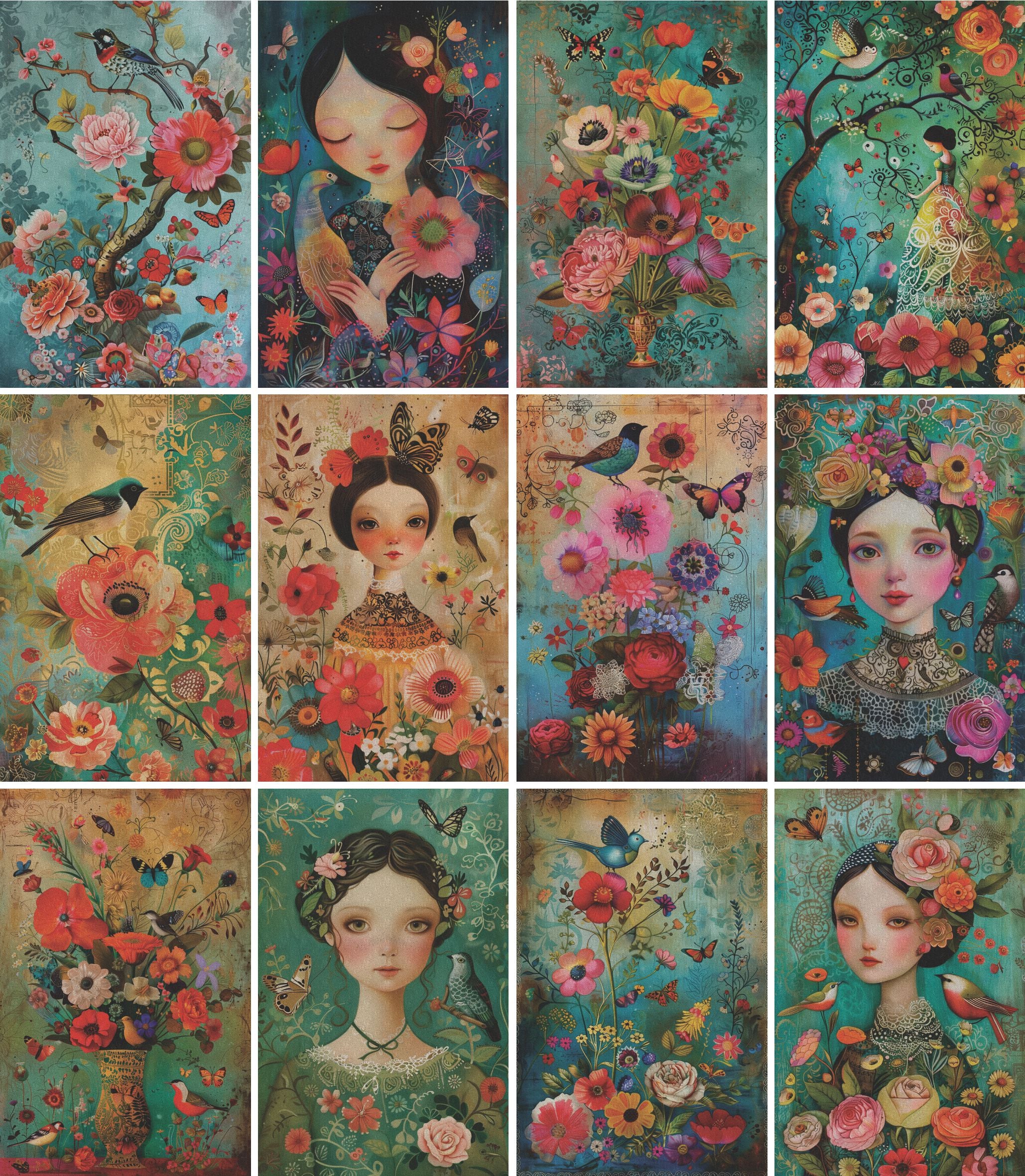 Ladies Decoupage Rice Paper, 20.32 x 26.67 cm - for Decoupage Scrapbooking Crafts
