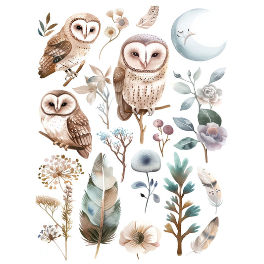 Owls Decoupage Rice Paper, 20.32 x 26.67 cm - for Decoupage Scrapbooking Craft