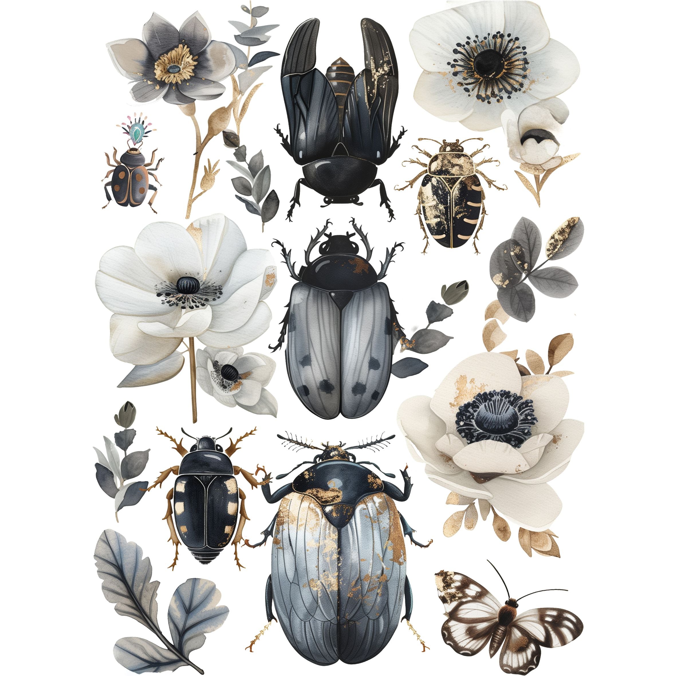 Bugs Decoupage Rice Paper, 20.32 x 26.67 cm - for Decoupage Scrapbooking Craft