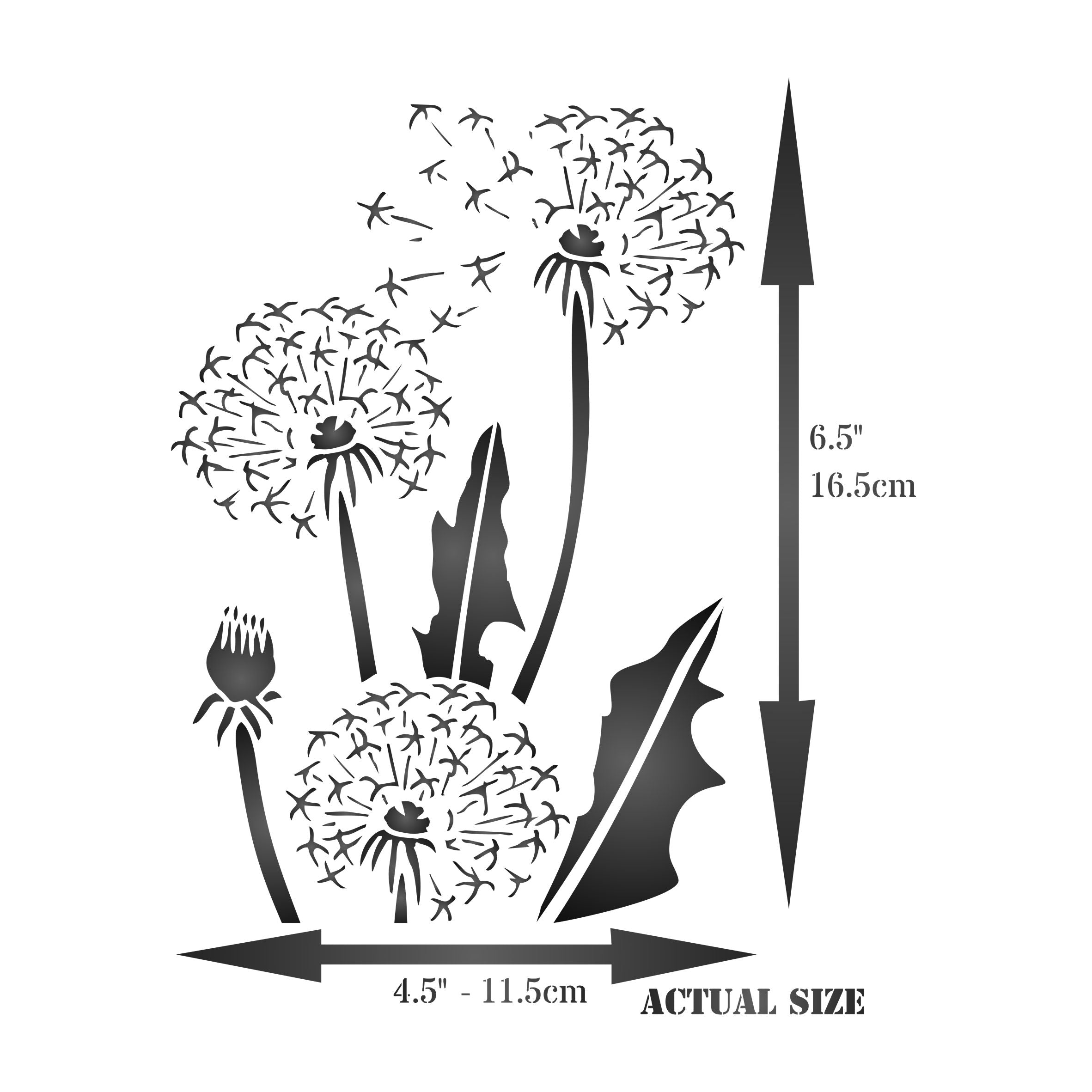 DandiClocks Layering Stencil, 11.43 x 16.51 cm - Dandelion Puff Mask use to Add Texture