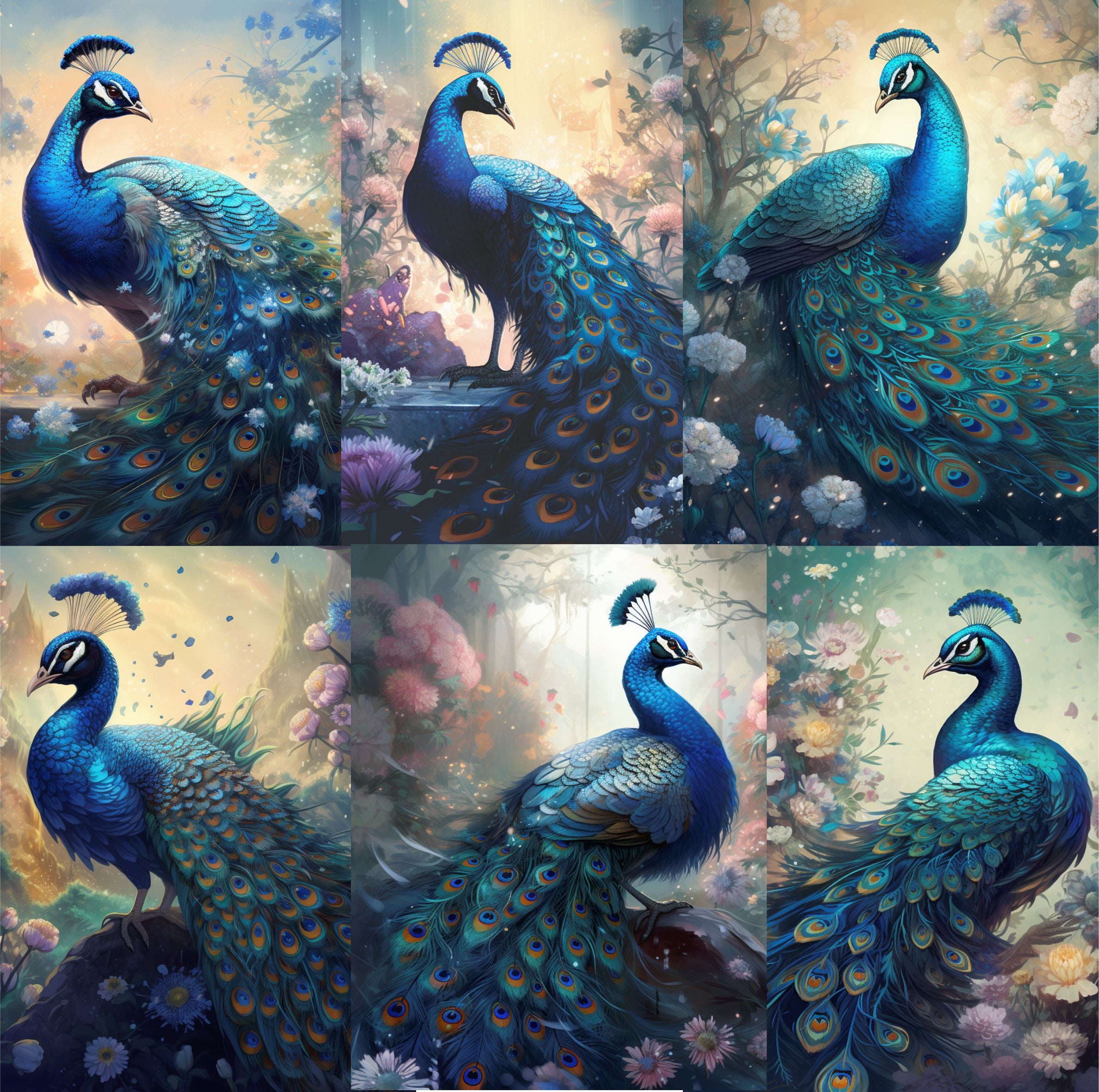 Beautiful Peacocks Rice Paper, 20.32 x 26.67 cm - for Decoupage Furniture Crafts