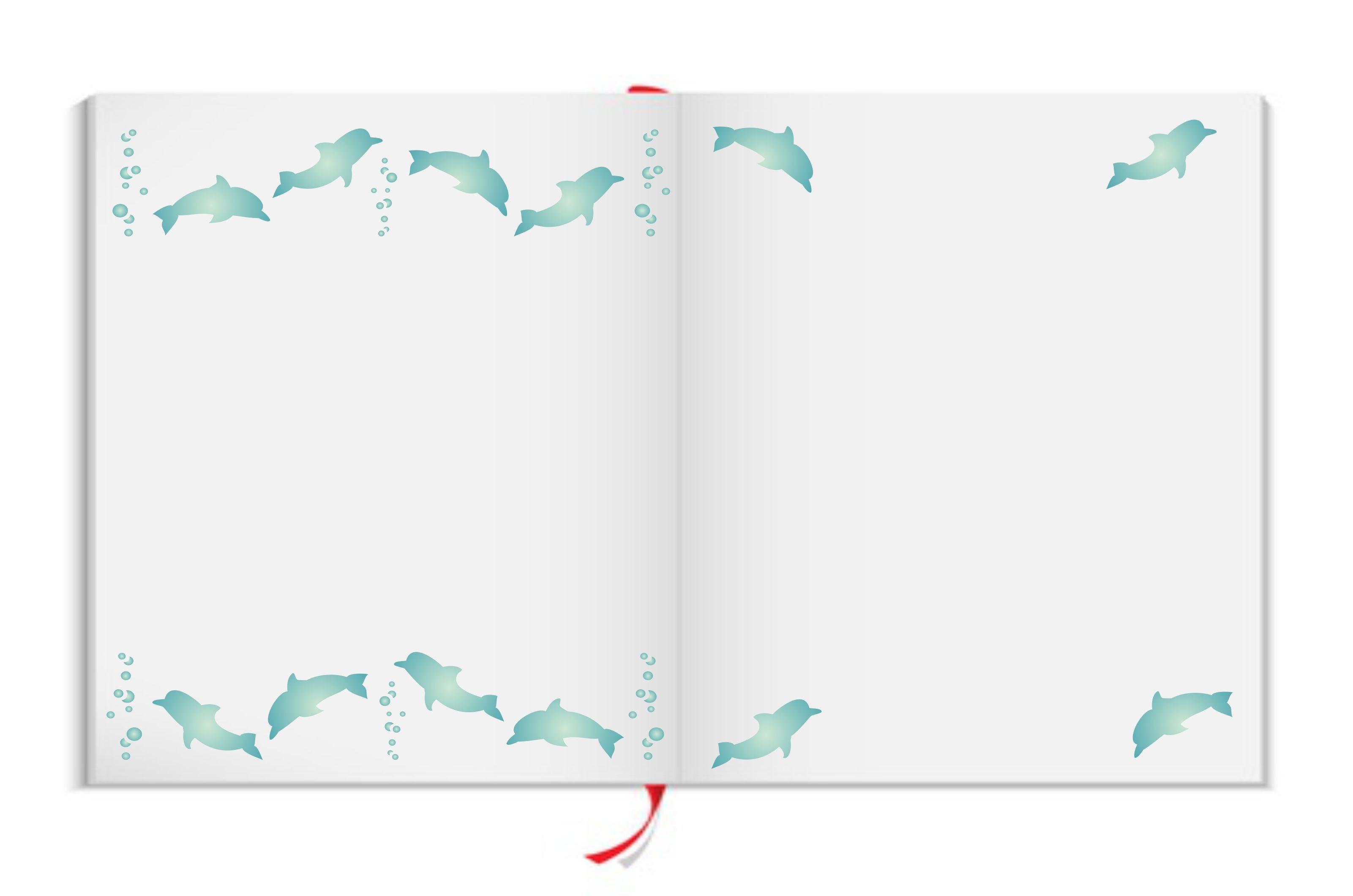 Dolphins, 16.51 x 3.18 cm- Sea Ocean Nautical Seashore Reef Border