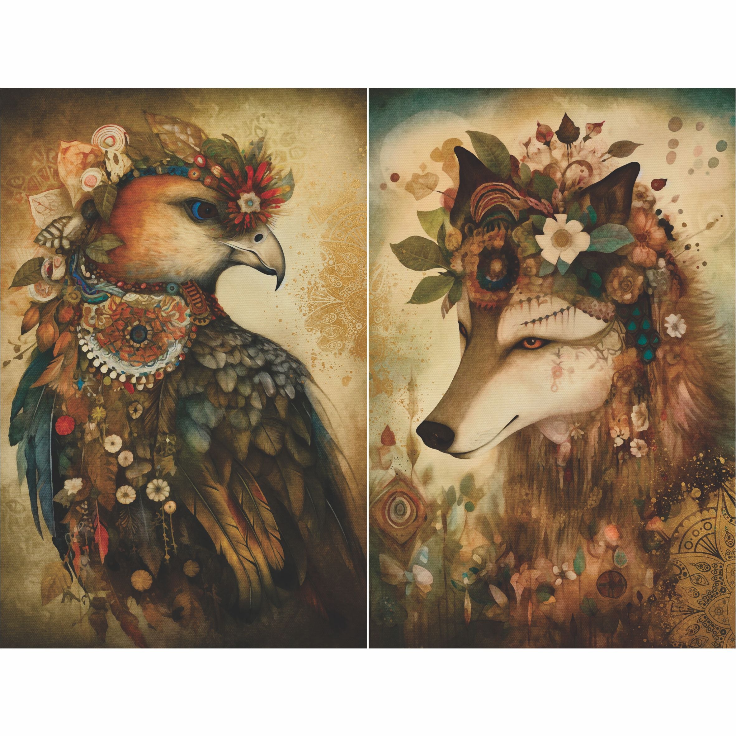 Bohemian Cards Rice Paper, 20.32 x 26.67 cm - Boho for Decoupage Furniture Crafts