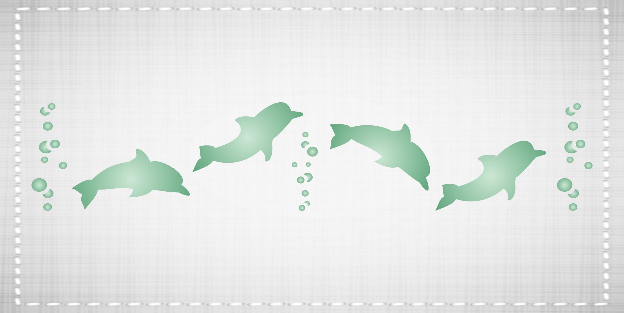 Dolphins, 16.51 x 3.18 cm- Sea Ocean Nautical Seashore Reef Border