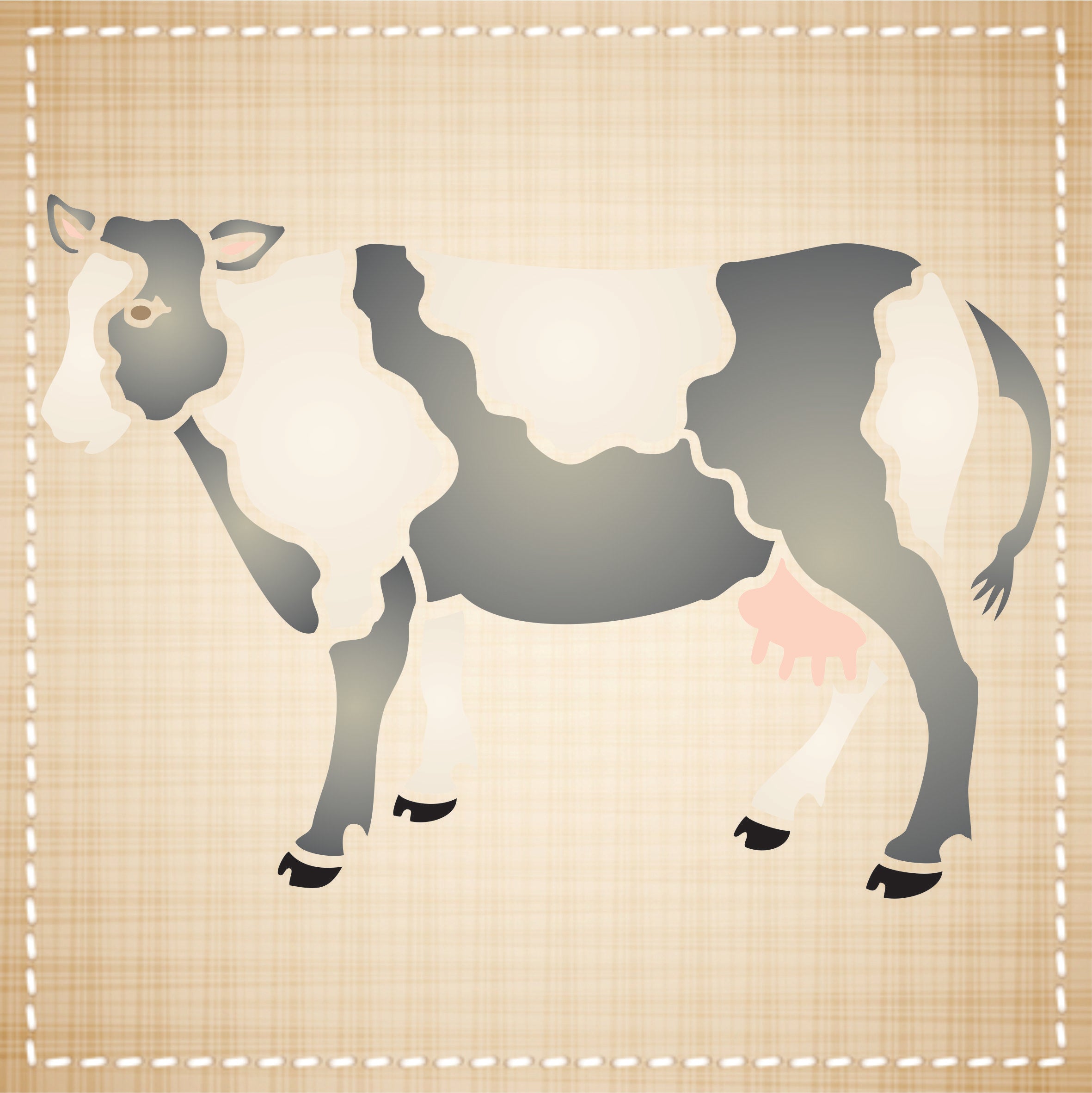 Cow Stencil, 16.51 x 11.43 cm - Decorative Farm Animals