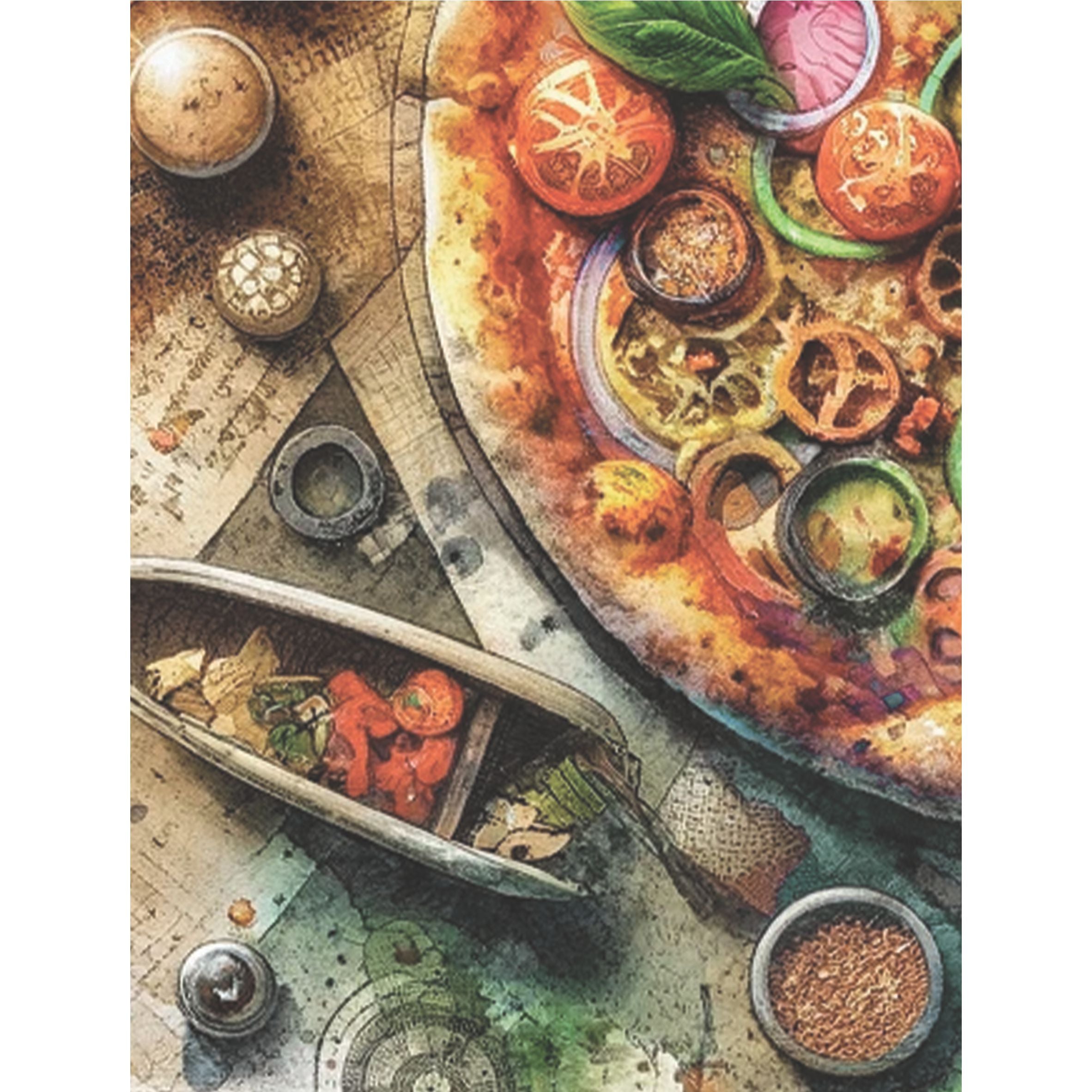 Pizza Rice Paper, 20.32 x 26.67 cm - for Decoupage Scrapbooking Cards Crafts