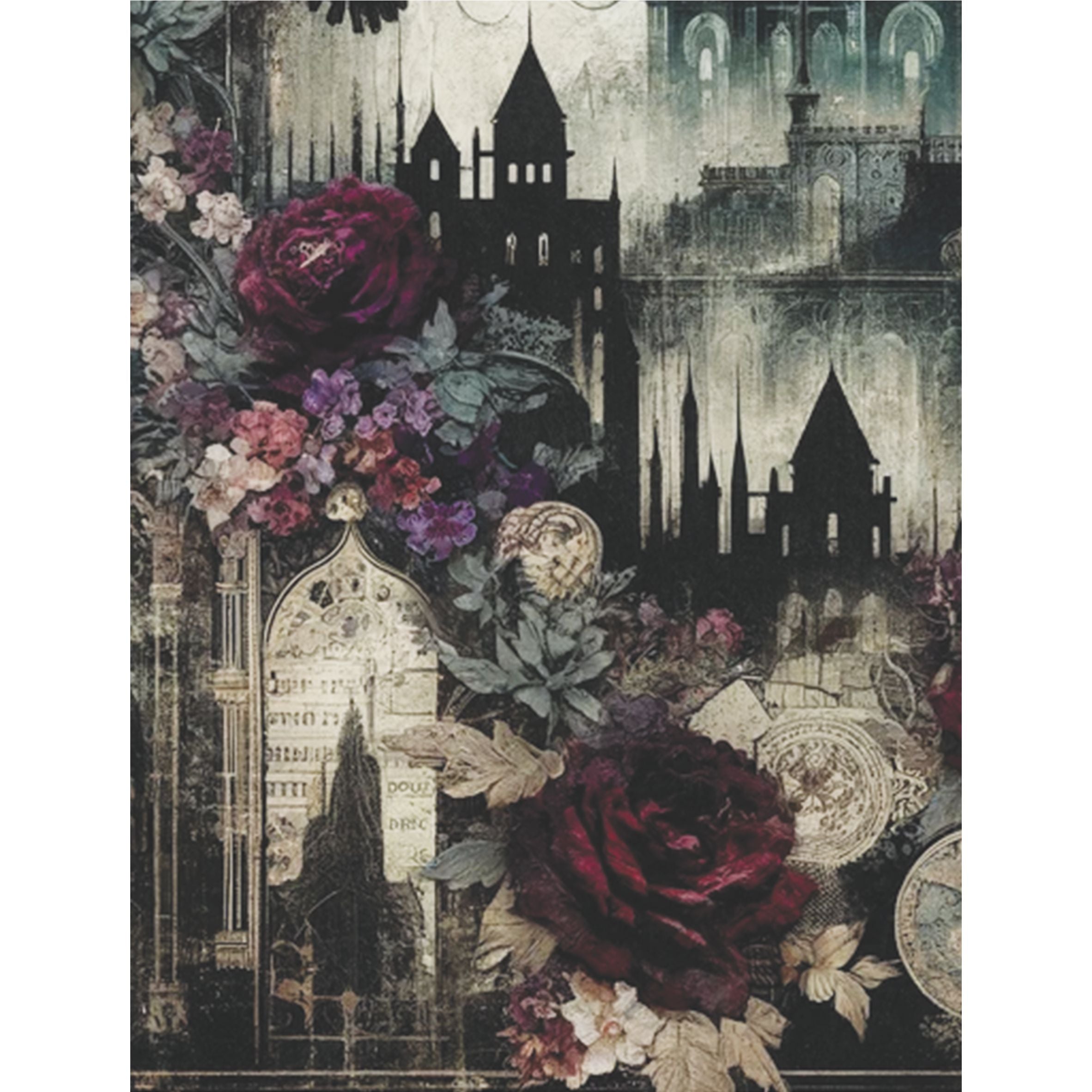 Gothic Church Rice Paper, 20.32 x 26.67 cm - for Decoupage Scrapbooking Cards Crafts