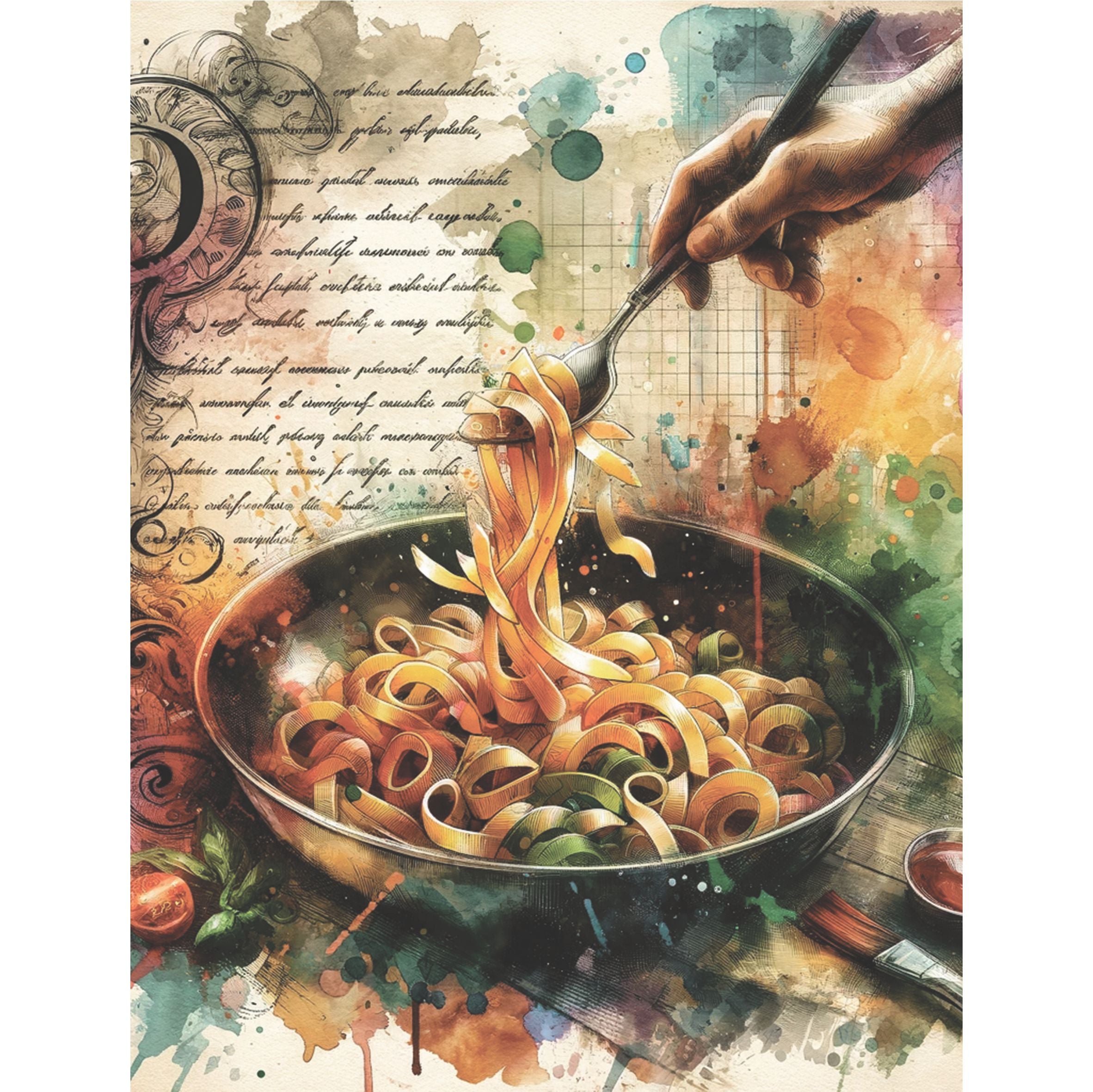 Pasta Rice Paper, 20.32 x 26.67 cm - for Decoupage Scrapbooking Cards Crafts
