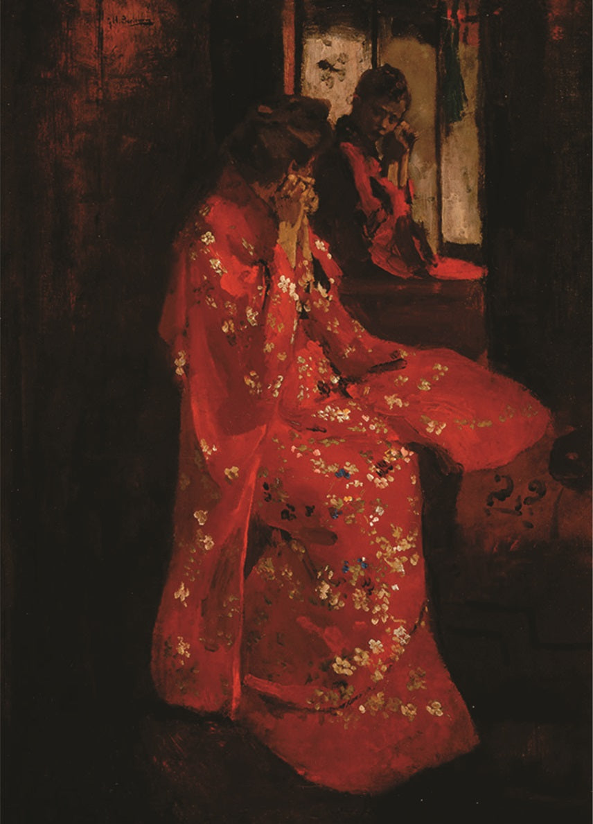 Red Kimono Rice Paper, 29.21 x 40.64 cm - for Decoupage Print Crafts