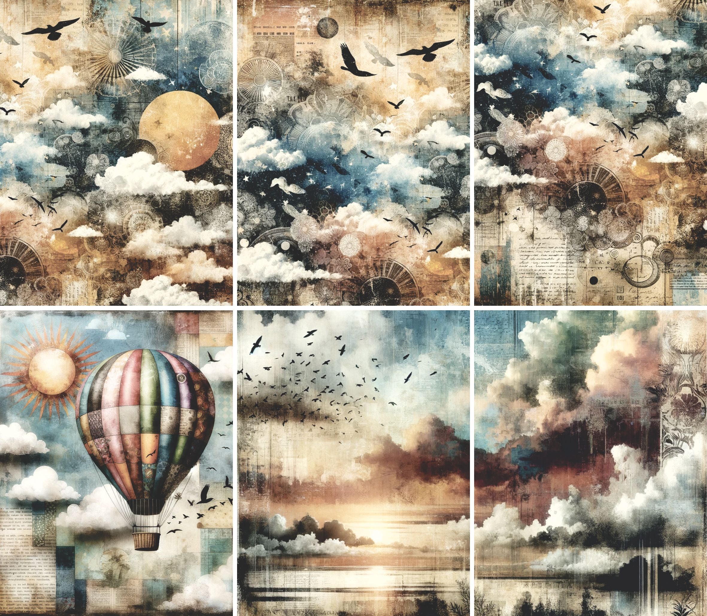 Gothic Sky Rice Paper, 20.32 x 26.67 cm - for Decoupage Scrapbooking Cards Crafts