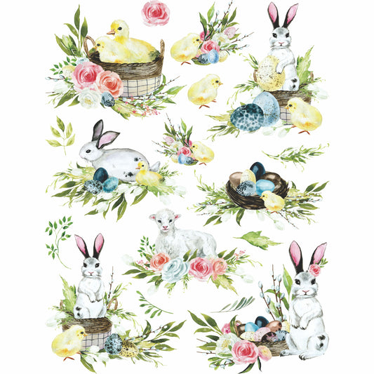 Easter Watercolour Rice Paper, 20.32 x 26.67 cm - for Decoupage Crafts