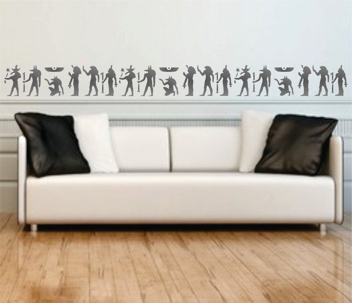 Frieze Border Stencil, 40.64 x 11.43 cm - Classic Egyptian Symbol Hyroglyphics