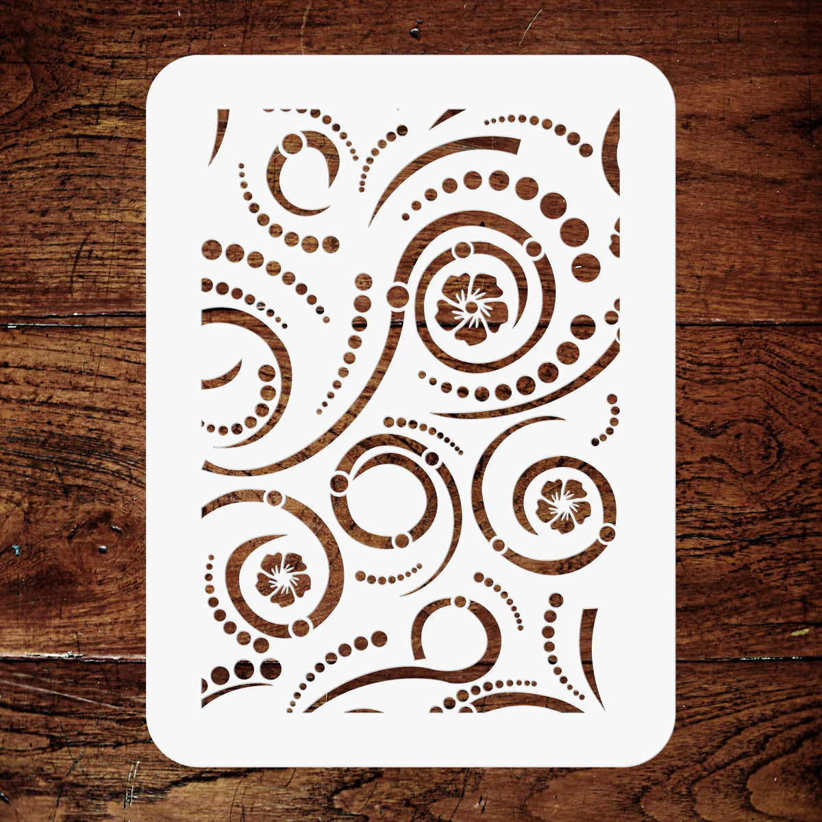 Swirls Layering Stencil, 11.43 x 16.51 cm - Layering use to add Texture and Design