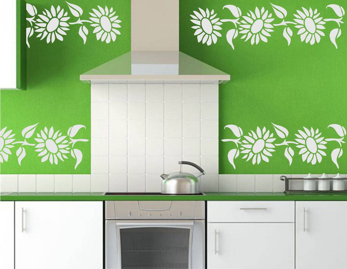 Sunflower Stencil, 24.13 x 11.43 cm - Classic Border Flower