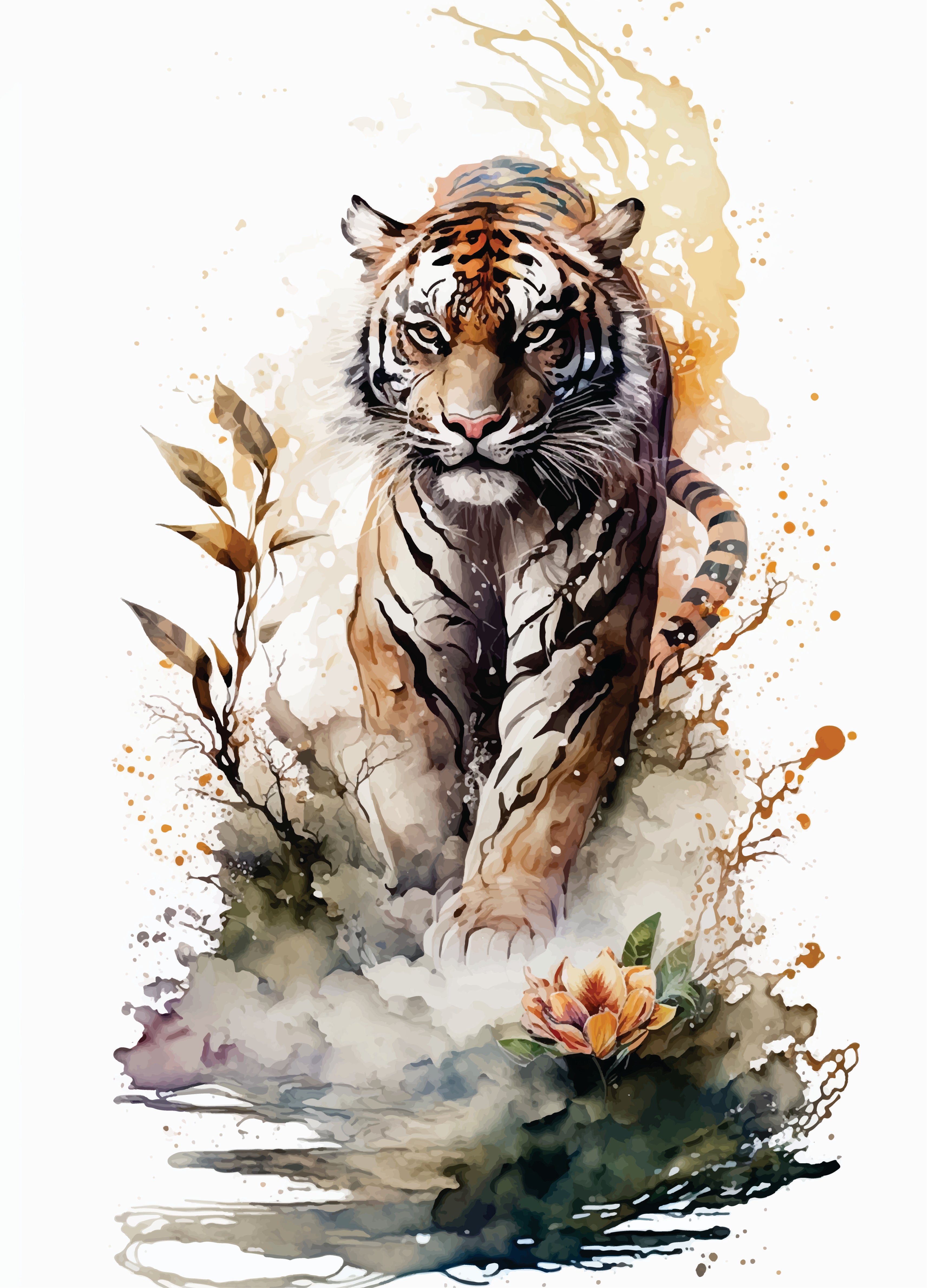 Tiger Rice Paper, 29.21 x 40.64 cm - for Decoupage Furniture Crafts