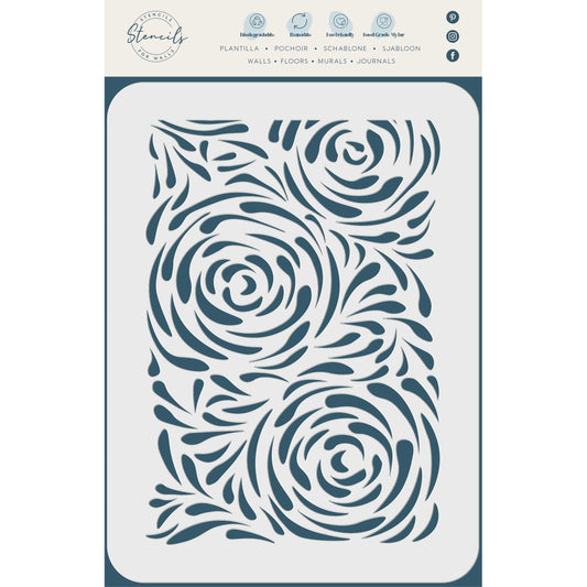 Whirlpool Layering Stencil, 11.43 x 16.51 cm - Swirling Vortex Spiral Mask use to Add Texture