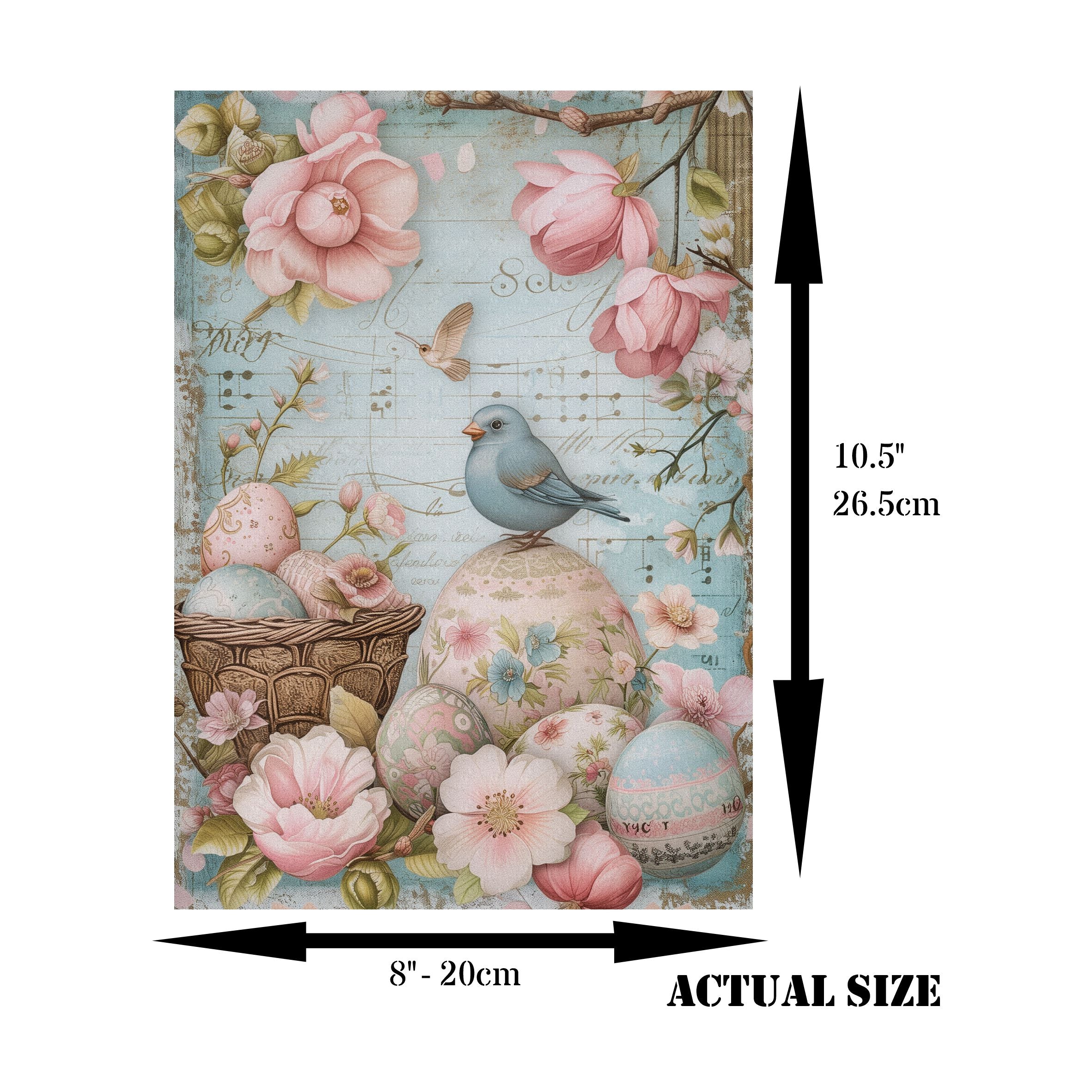 Easter Decoupage Rice Paper, 20.32 x 26.67 cm - for Scrapbooking Cards Crafts