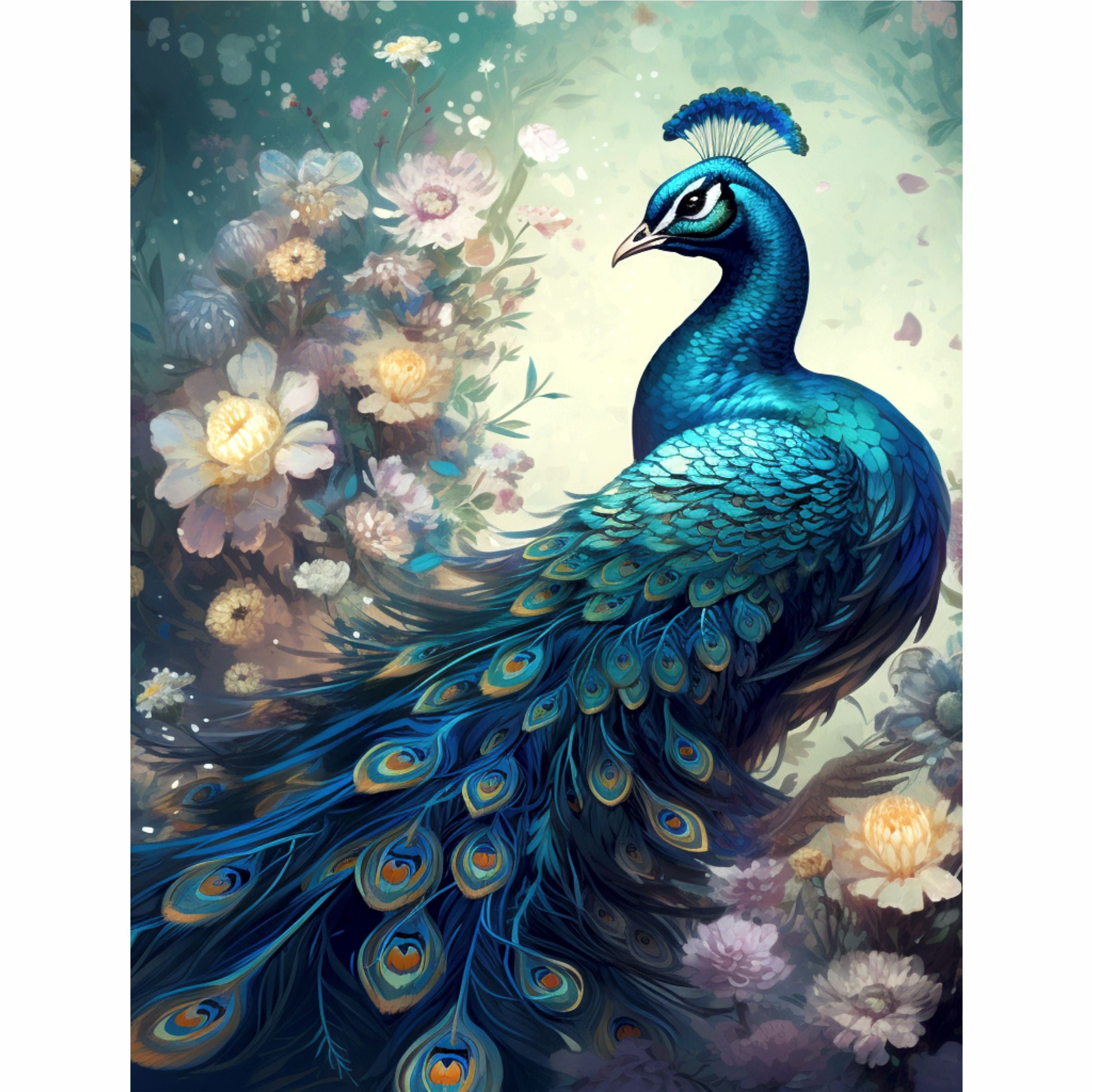 Beautiful Peacocks Rice Paper, 20.32 x 26.67 cm - for Decoupage Furniture Crafts