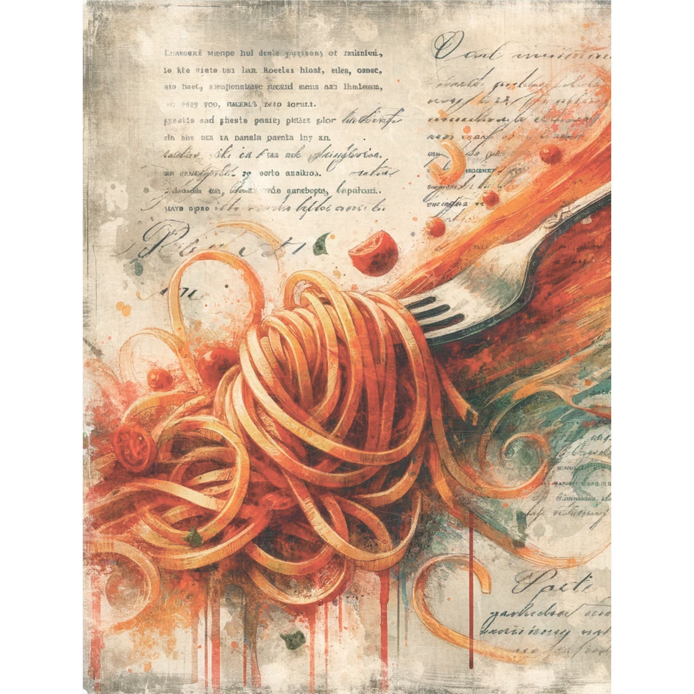 Pasta Rice Paper, 20.32 x 26.67 cm - for Decoupage Scrapbooking Cards Crafts