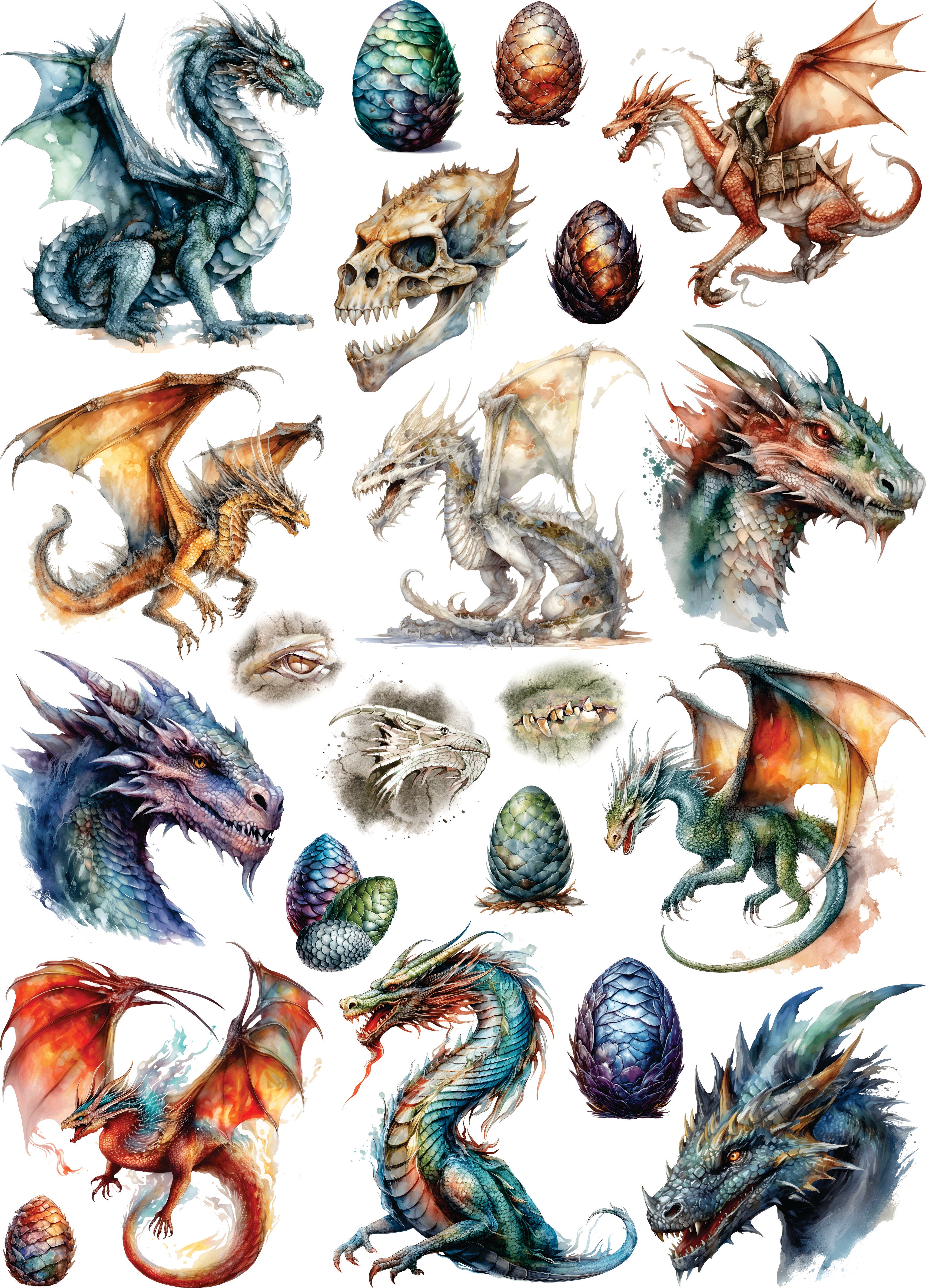 Dragon Collection Rice Paper, 29.21 x 40.64 cm - for Decoupage Furniture Crafts