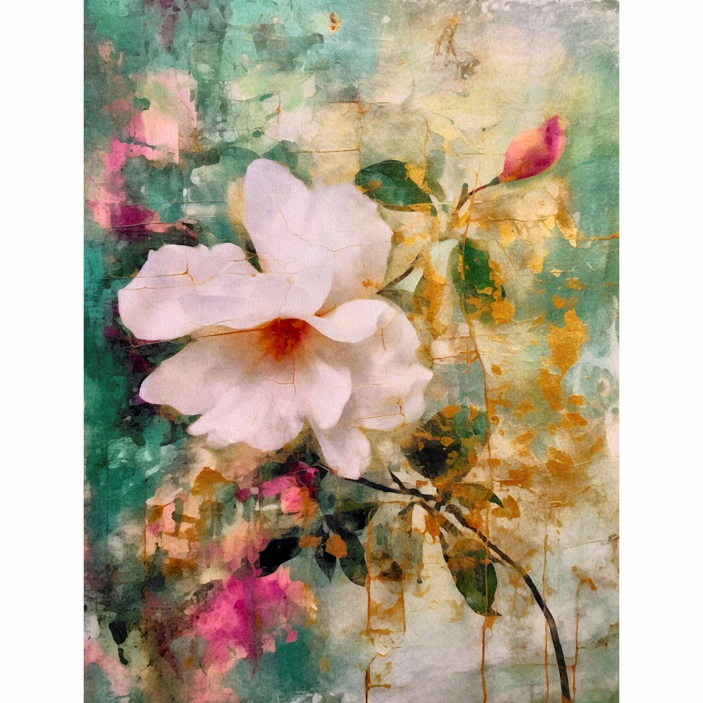 Distressed Birds Rice Paper- 6 Unique Printed Mulberry Paper Images 30gsm