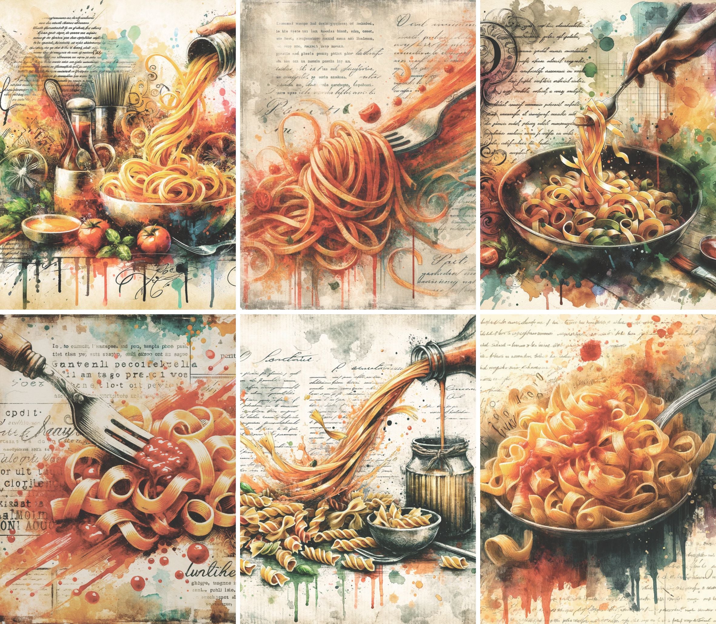 Pasta Rice Paper, 20.32 x 26.67 cm - for Decoupage Scrapbooking Cards Crafts