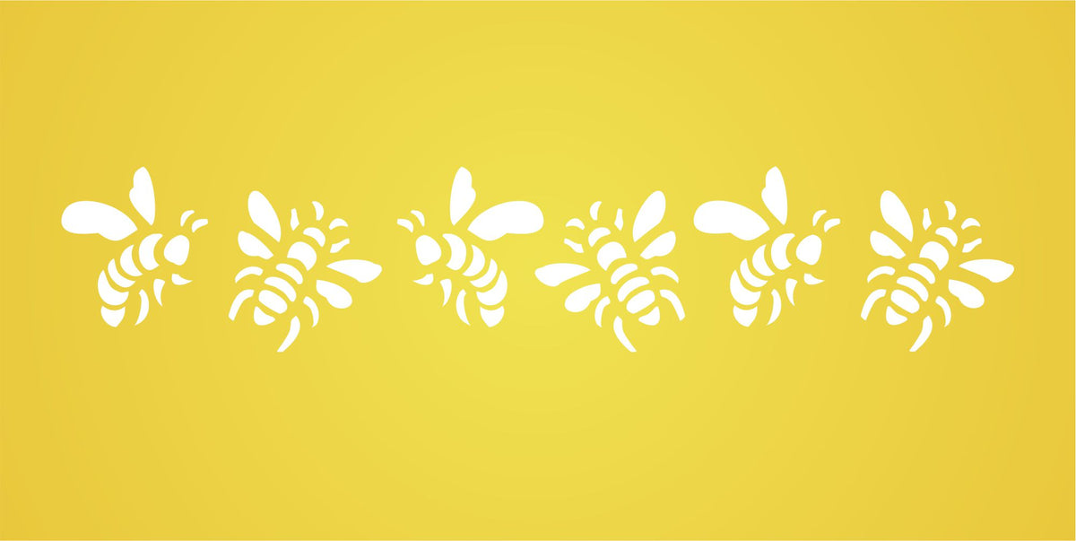 Bee Stencil, 16.51 x 3.18 cm - Insect Bug Bees Border