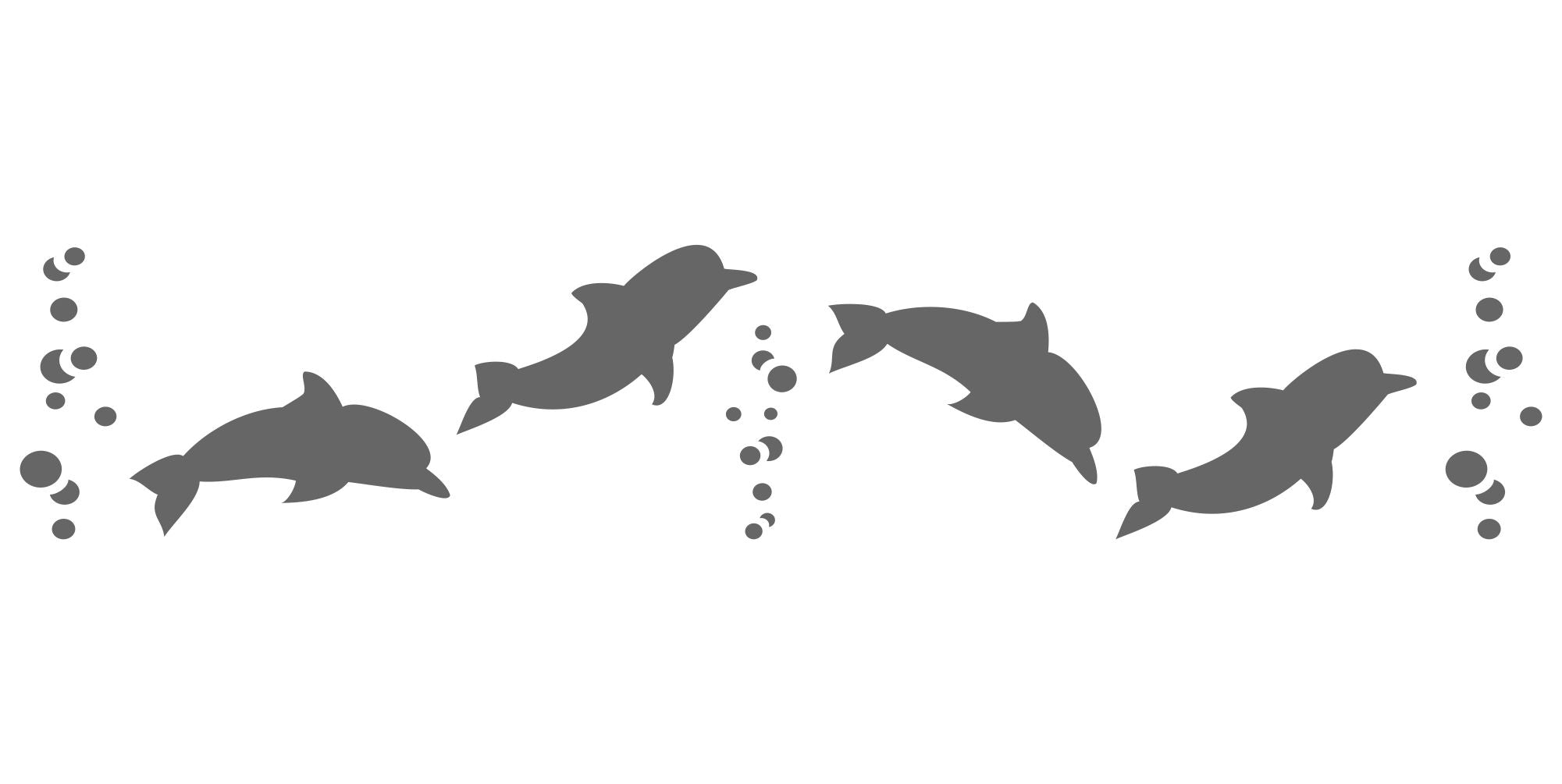 Dolphins, 16.51 x 3.18 cm- Sea Ocean Nautical Seashore Reef Border