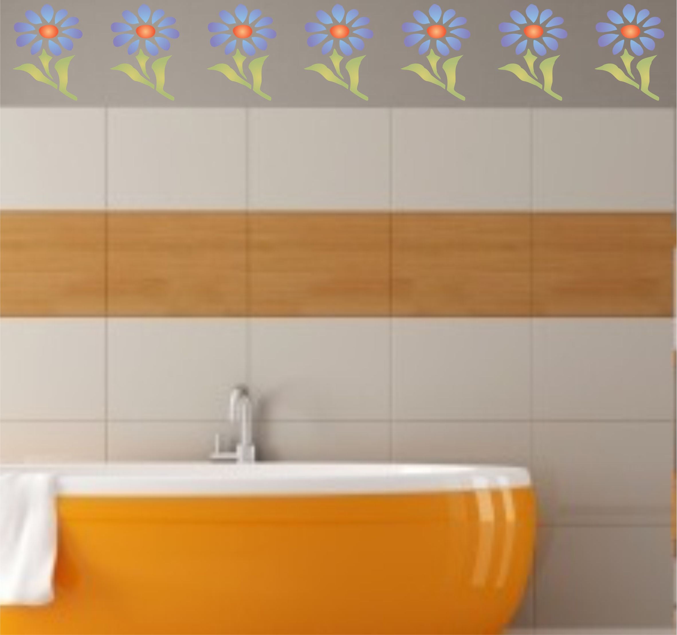 Daisy Stencil, 6.35 x 8.89 cm - Single Flower Floral