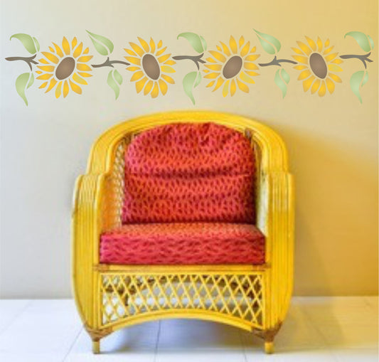 Sunflower Stencil, 24.13 x 11.43 cm - Classic Border Flower