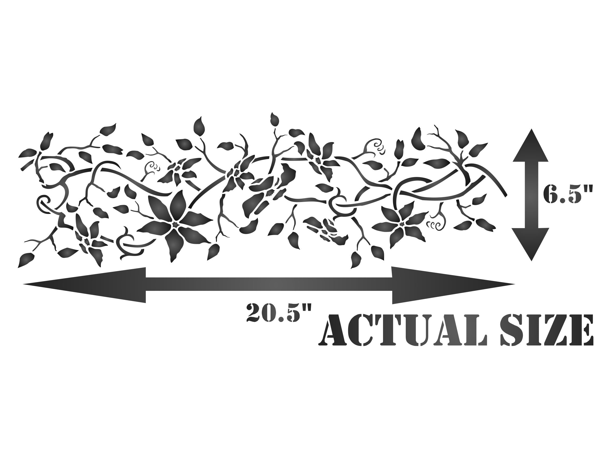 Clematis Stencil,52.07 x 16.51 cm - Classic Border Flower