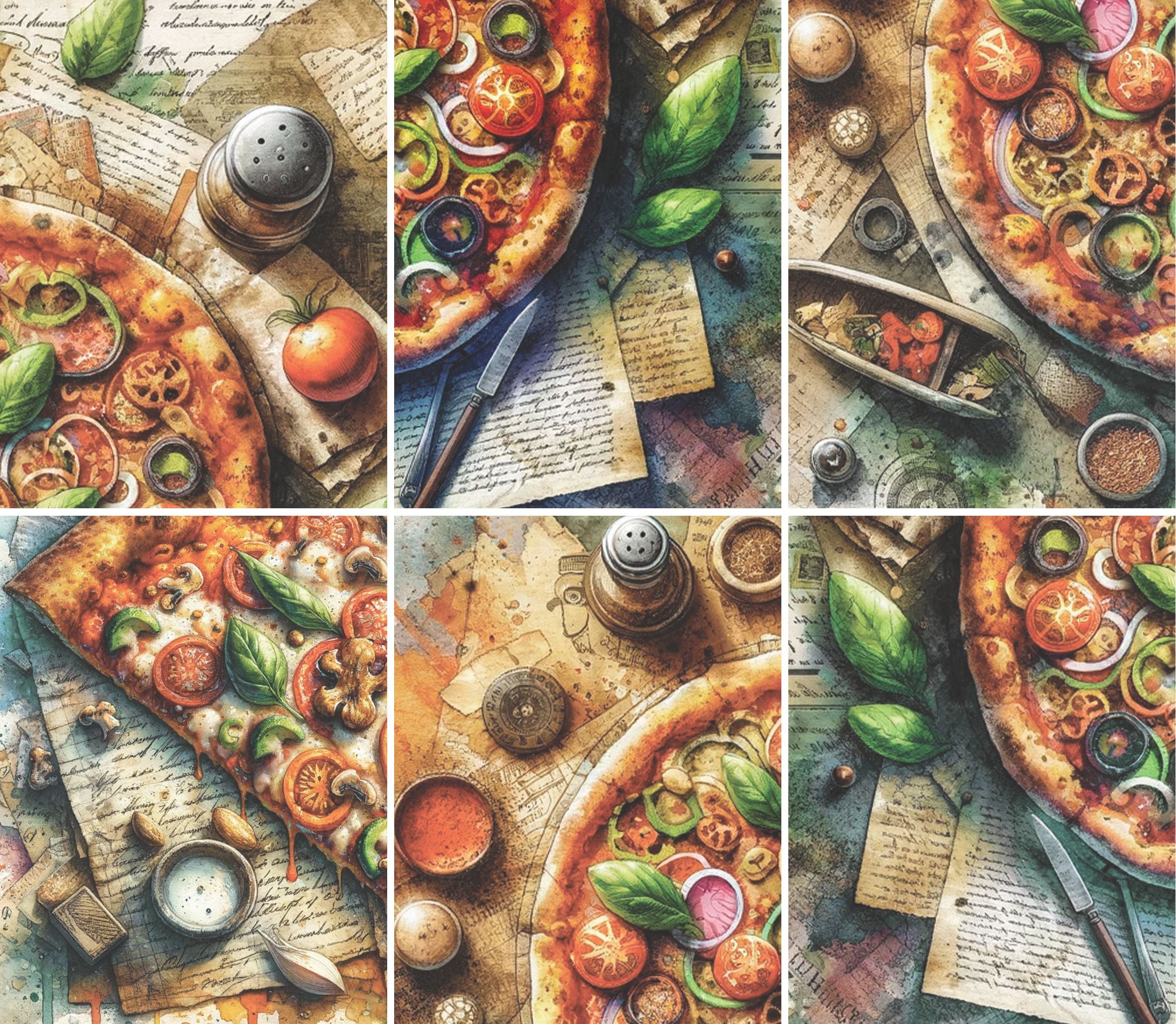 Pizza Rice Paper, 20.32 x 26.67 cm - for Decoupage Scrapbooking Cards Crafts