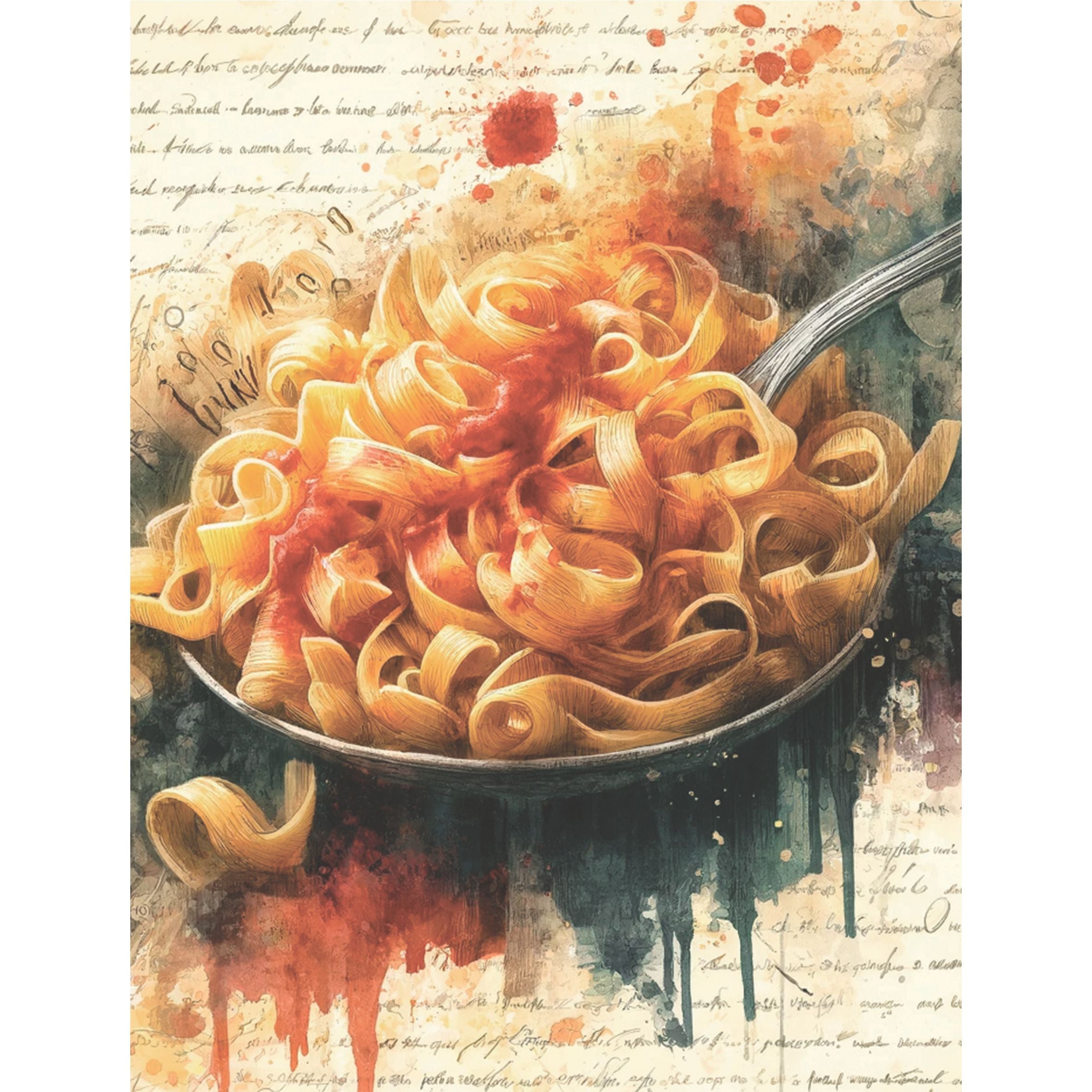 Pasta Rice Paper, 20.32 x 26.67 cm - for Decoupage Scrapbooking Cards Crafts