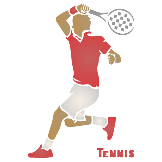 Tennis Stencil - Athlete Tennis Player Racket Word Quote