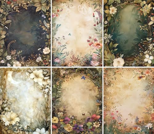 Dark Flower Rice Paper, 20.32 x 26.67 cm - Background Decoupage Scrapbook Craft