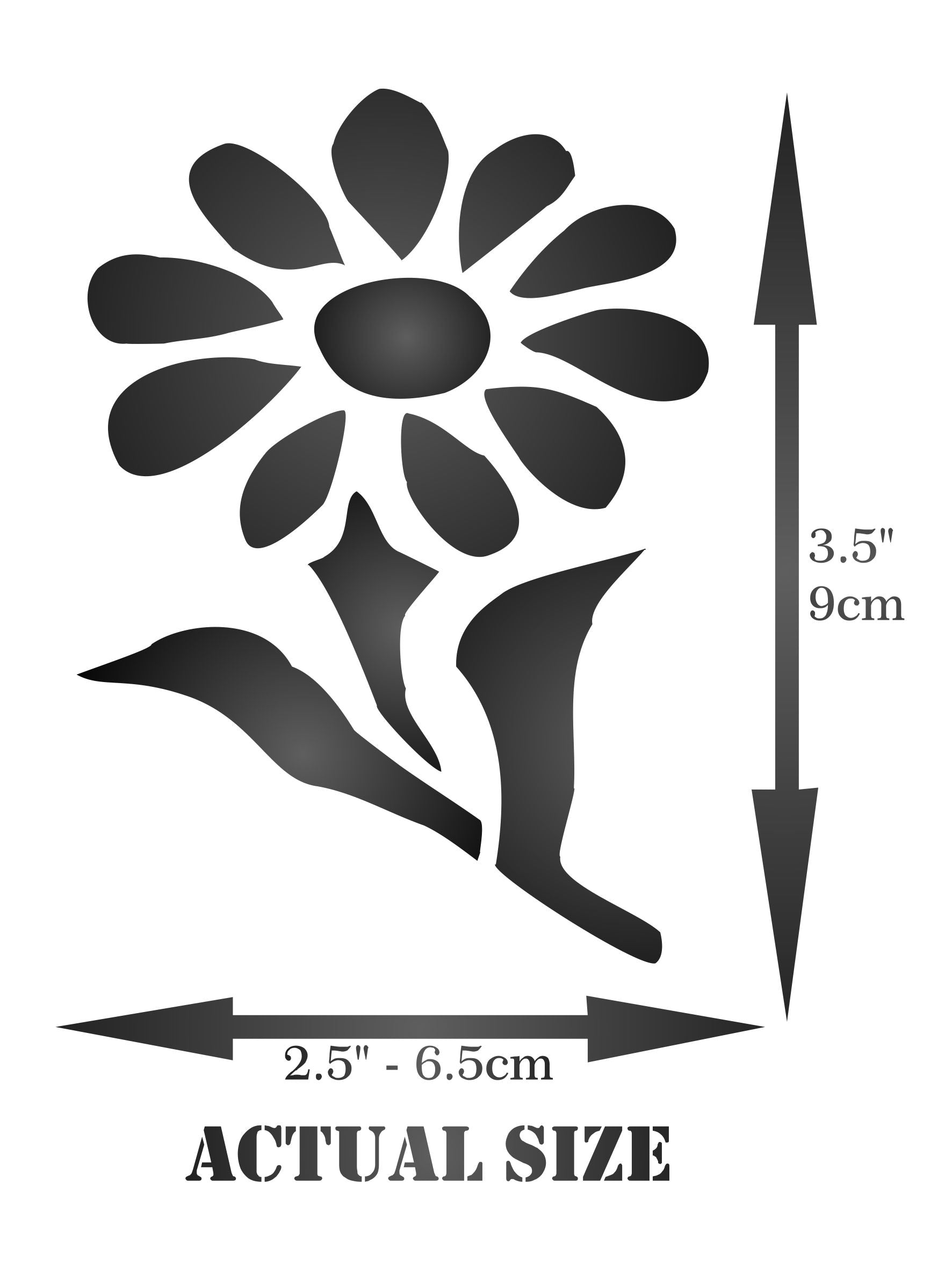 Daisy Stencil, 6.35 x 8.89 cm - Single Flower Floral