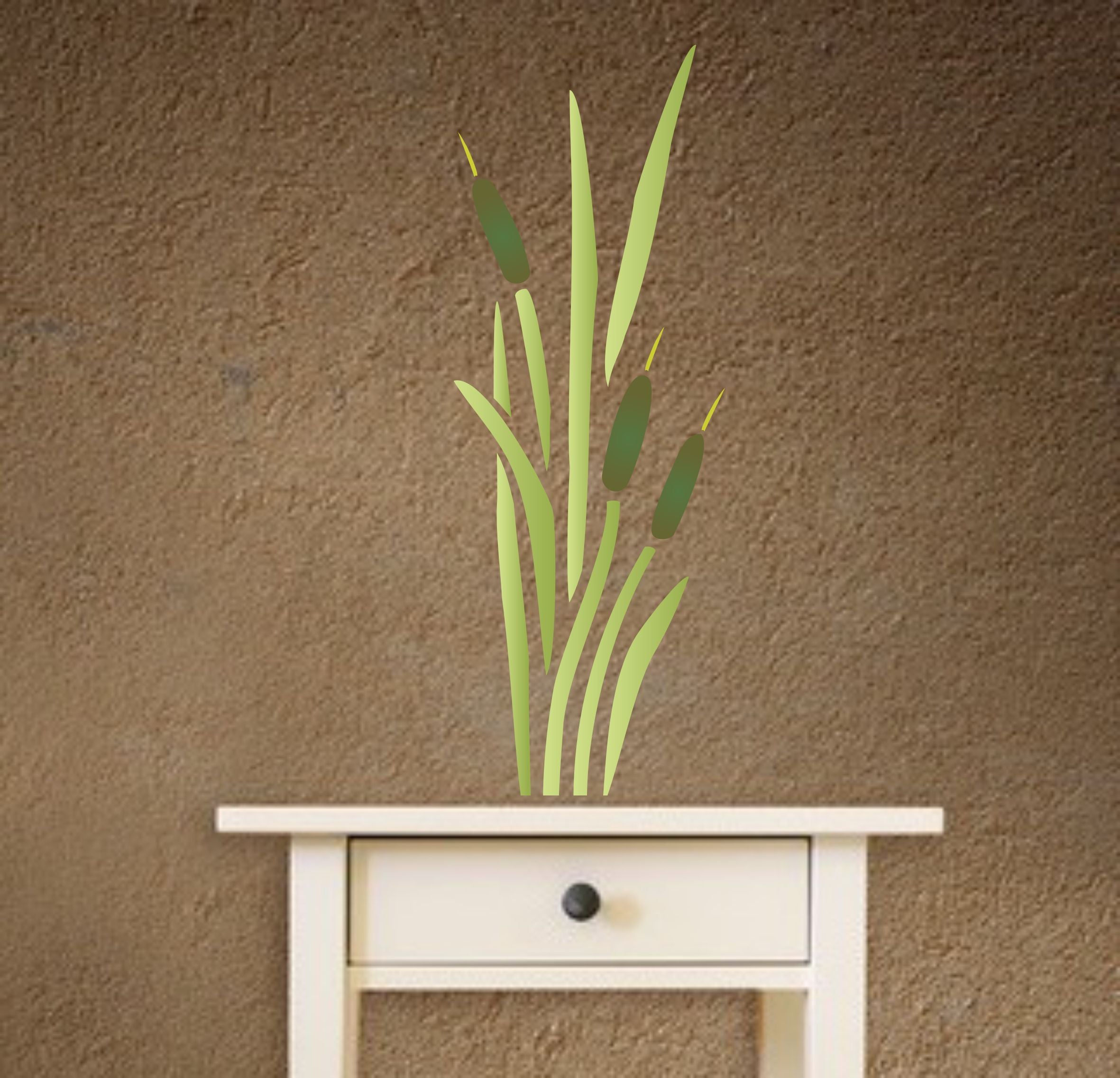 Cattails Stencil, 7.62 x 21.59 cm - Marsh Bulrush Sedge Decor