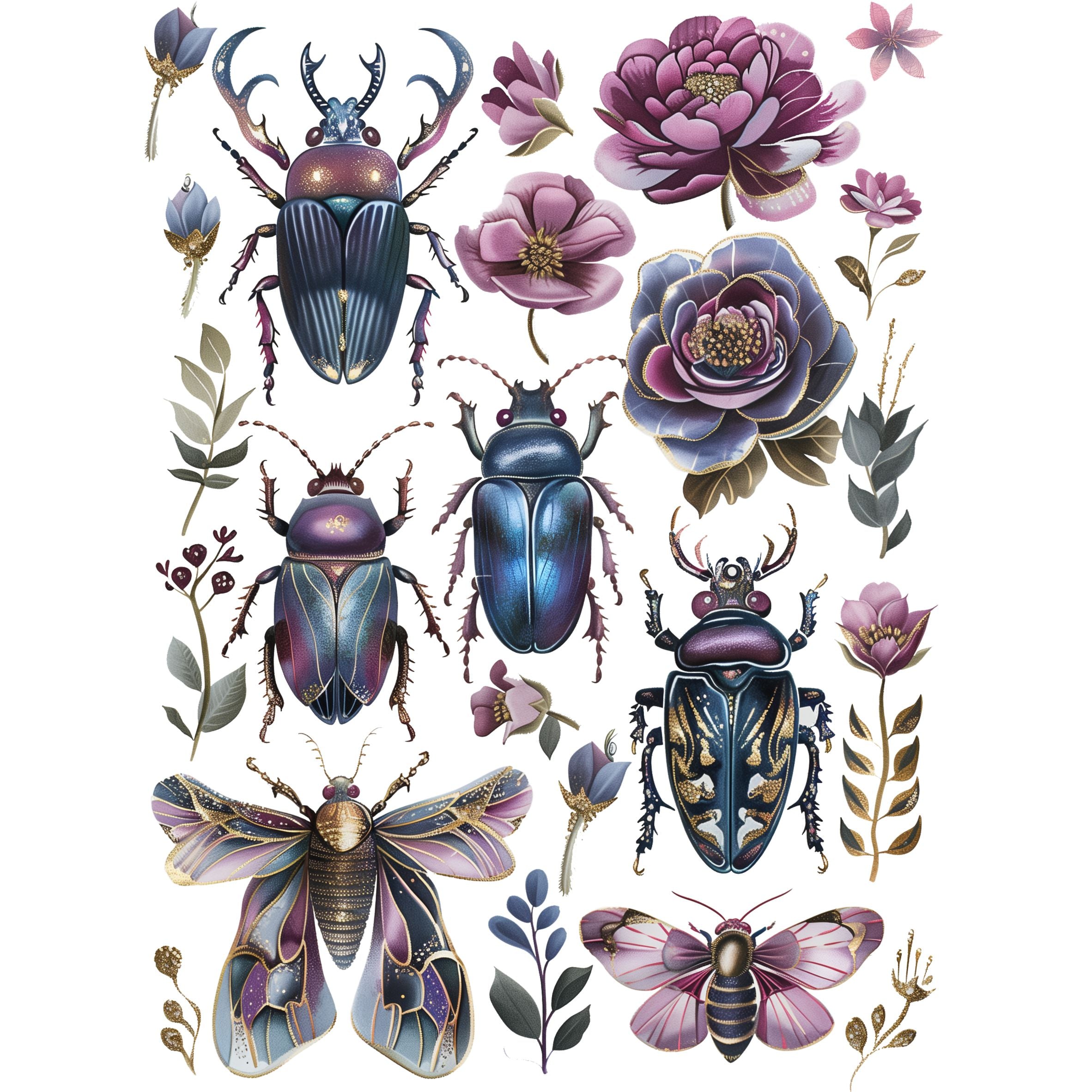 Bugs Decoupage Rice Paper, 20.32 x 26.67 cm - for Decoupage Scrapbooking Craft