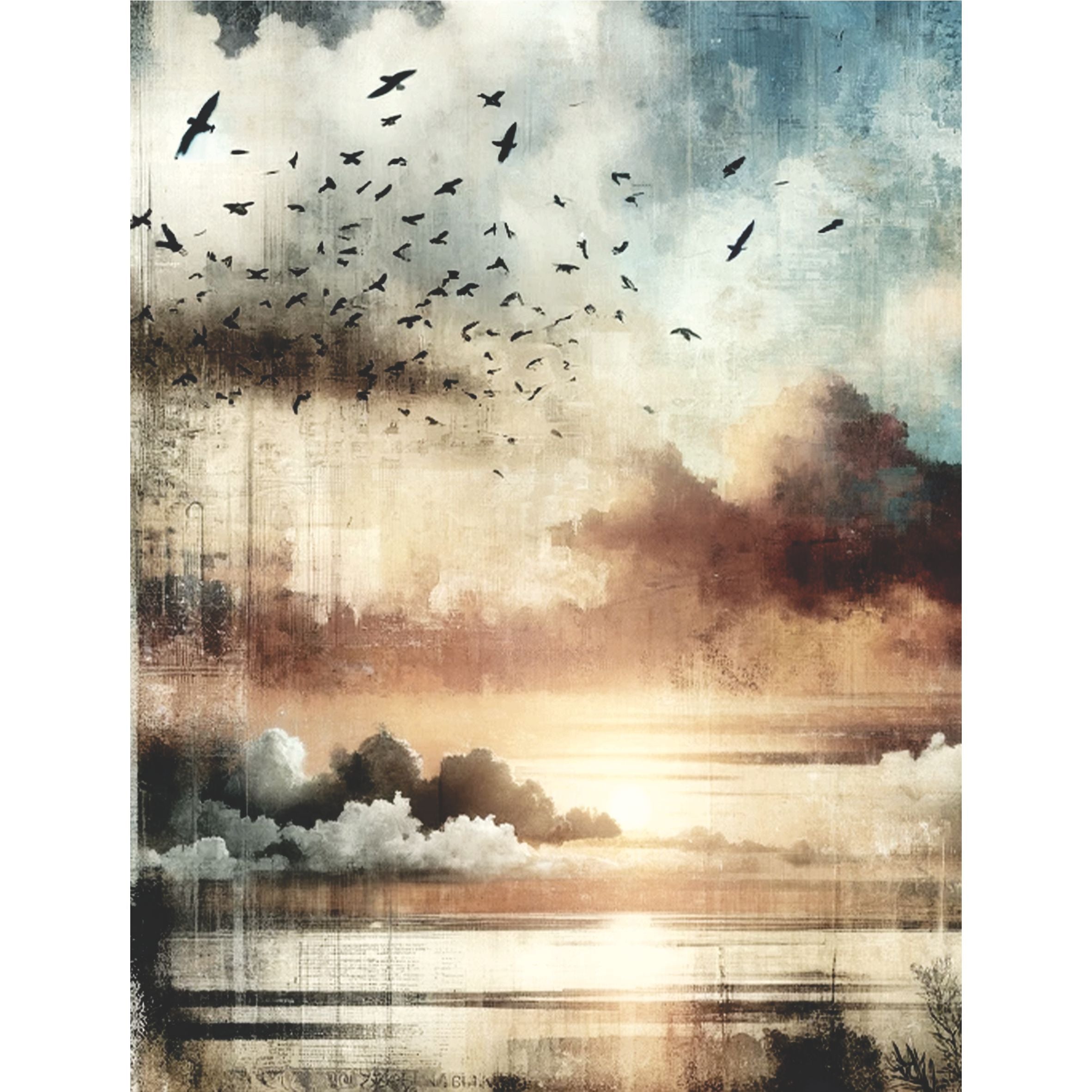 Gothic Sky Rice Paper, 20.32 x 26.67 cm - for Decoupage Scrapbooking Cards Crafts