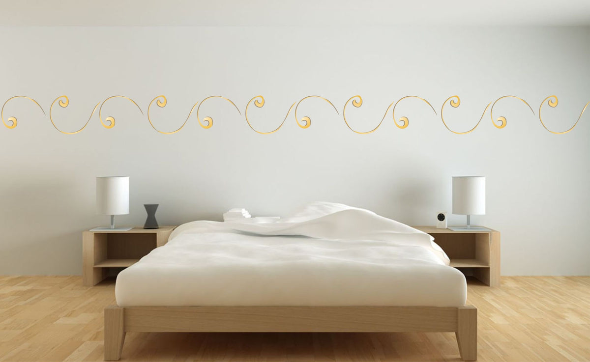 Scroll Border Stencil - 42 x 16.5cm (L) - Reusable 1920s Art Nouveau Decorative Wall Stencils for Painting