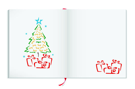 Christmas Tree Stencil - 7.5 x 12.5cm (S) - Reusable Holiday Stencil Template for DIY Cards Decorations Projects.