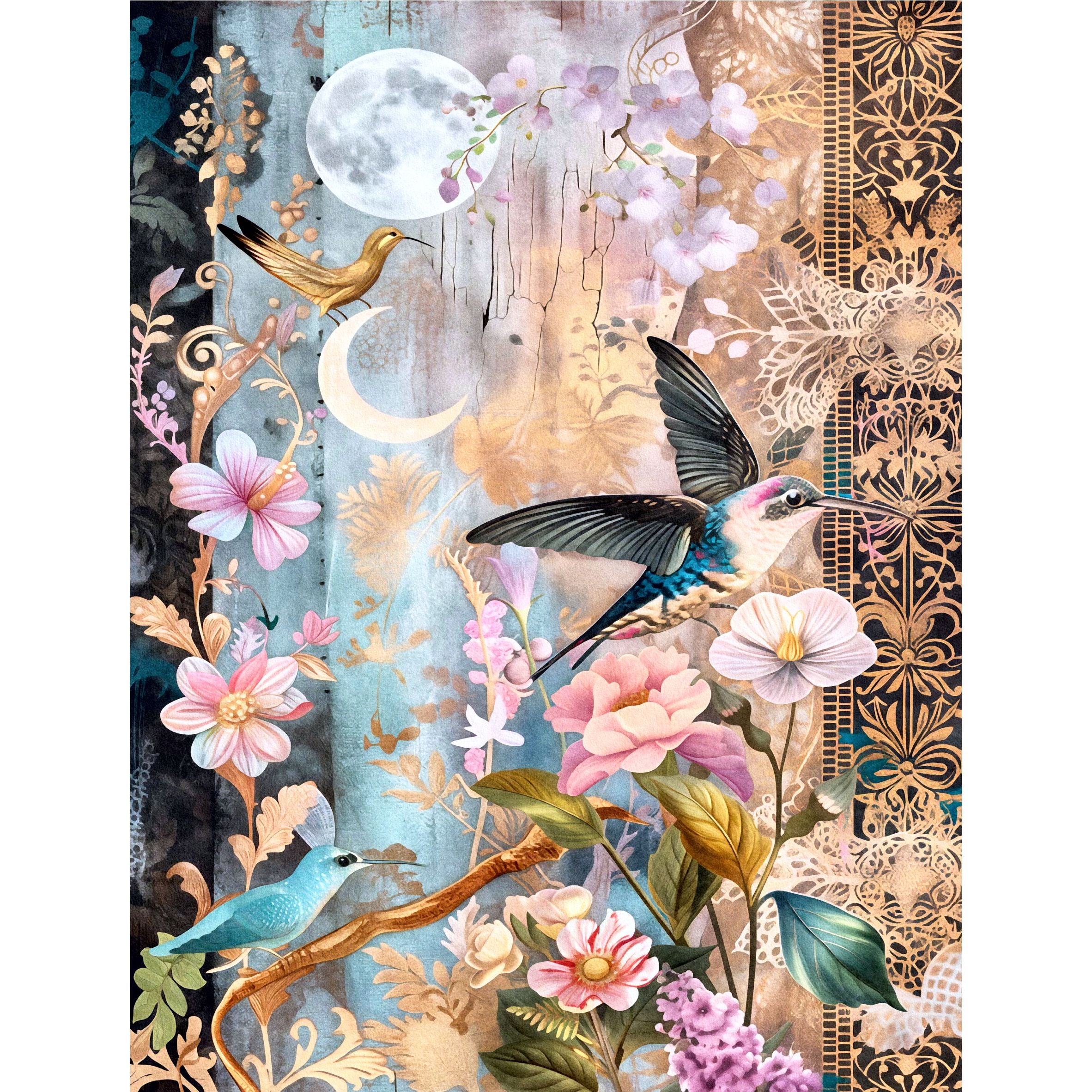 Birds Decoupage Rice Paper, 20.32 x 26.67 cm - for Scrapbooking Cards Crafts