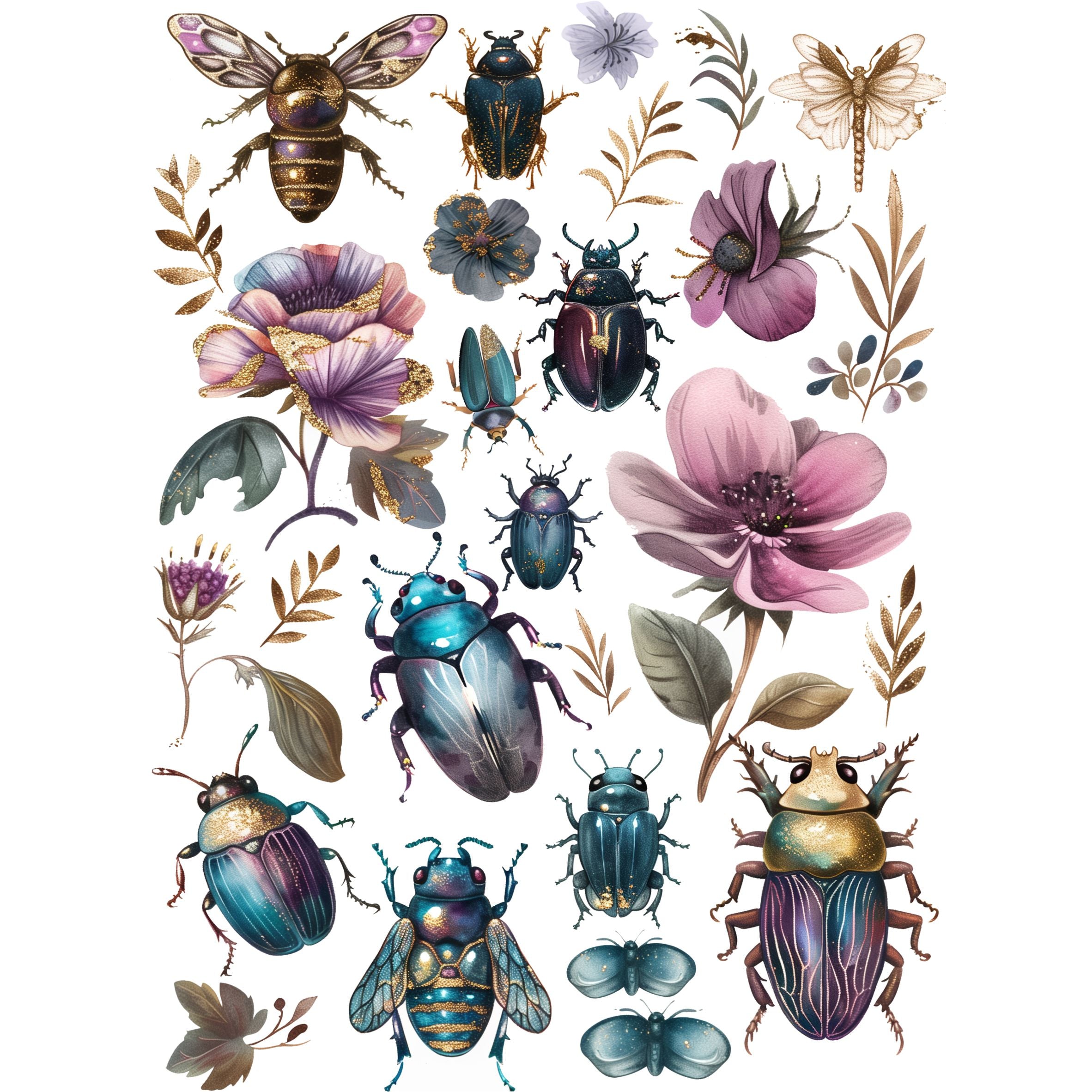 Bugs Decoupage Rice Paper, 20.32 x 26.67 cm - for Decoupage Scrapbooking Craft