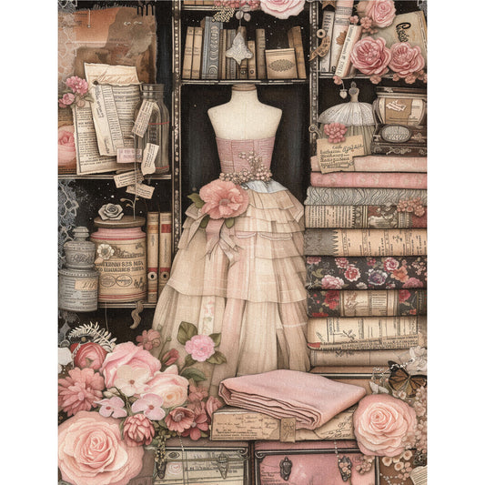 Seamstress Decoupage Rice Paper, 20.32 x 26.67 cm - for Scrapbooking Cards Crafts