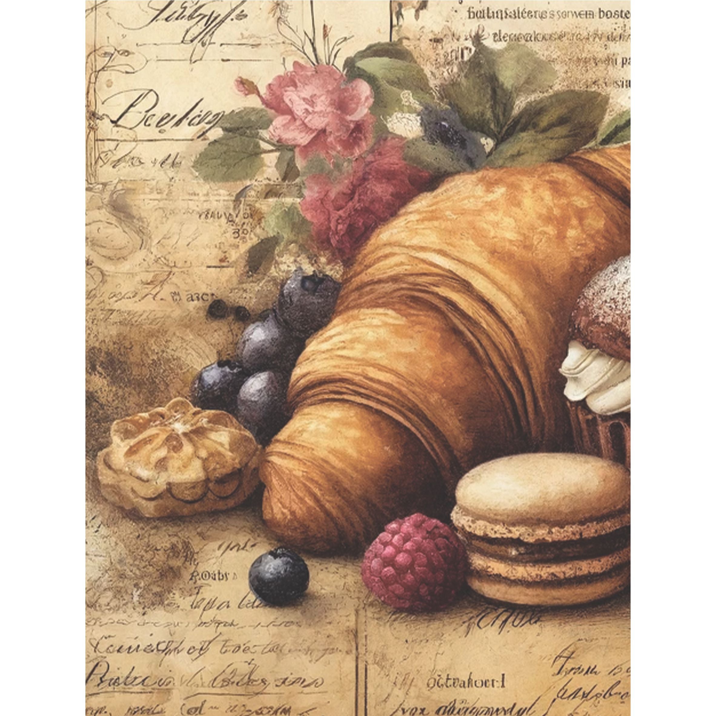 Macaroons Rice Paper, 20.32 x 26.67 cm - for Decoupage Scrapbooking Cards Crafts